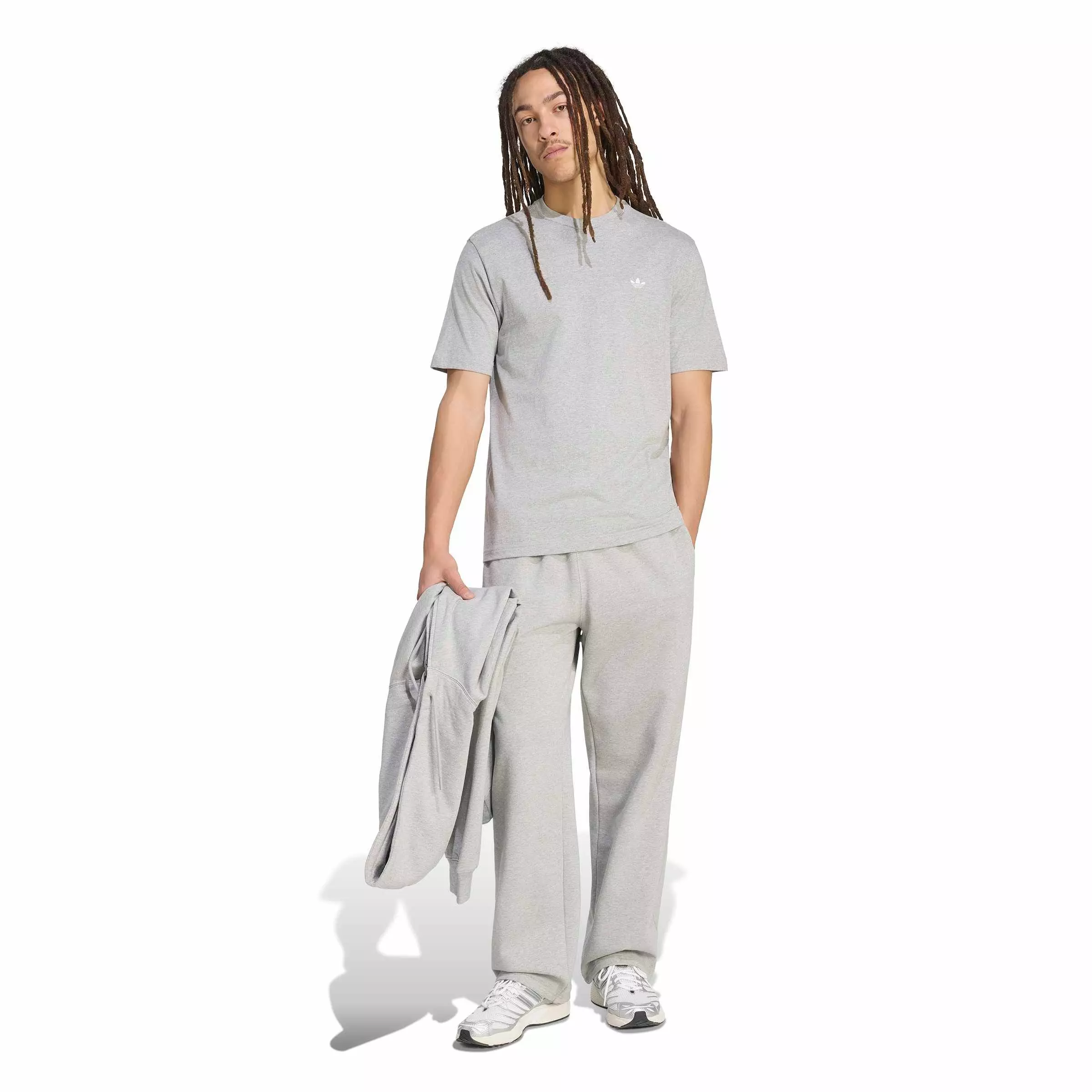 adidas Originals Men's Trefoil Essentials Open hem Joggers - Grey - GREY