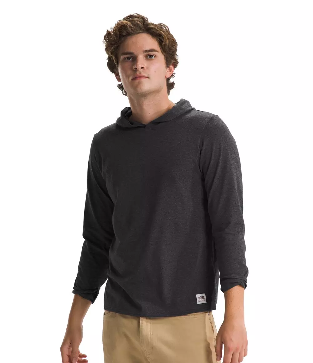 The North Face Men's Long-Sleeve Heritage Patch Hoodie - BLACK