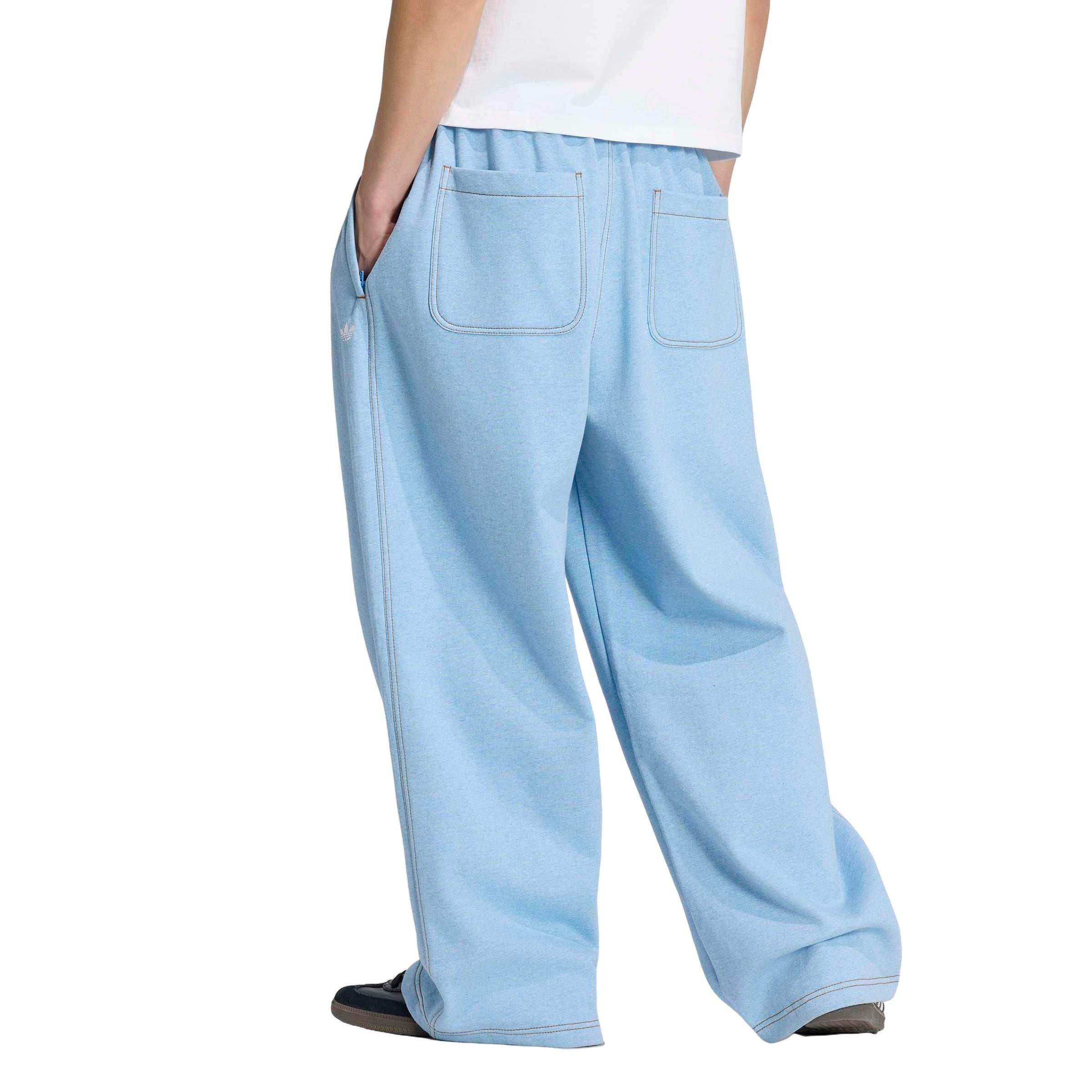 adidas Originals Men's Trefoil Essentials Melange Baggy Open Hem Joggers - Light Blue - LIGHT BLUE Thumbnail View 2