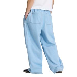 adidas Originals Men's Trefoil Essentials Melange Baggy Open Hem Joggers - Light Blue