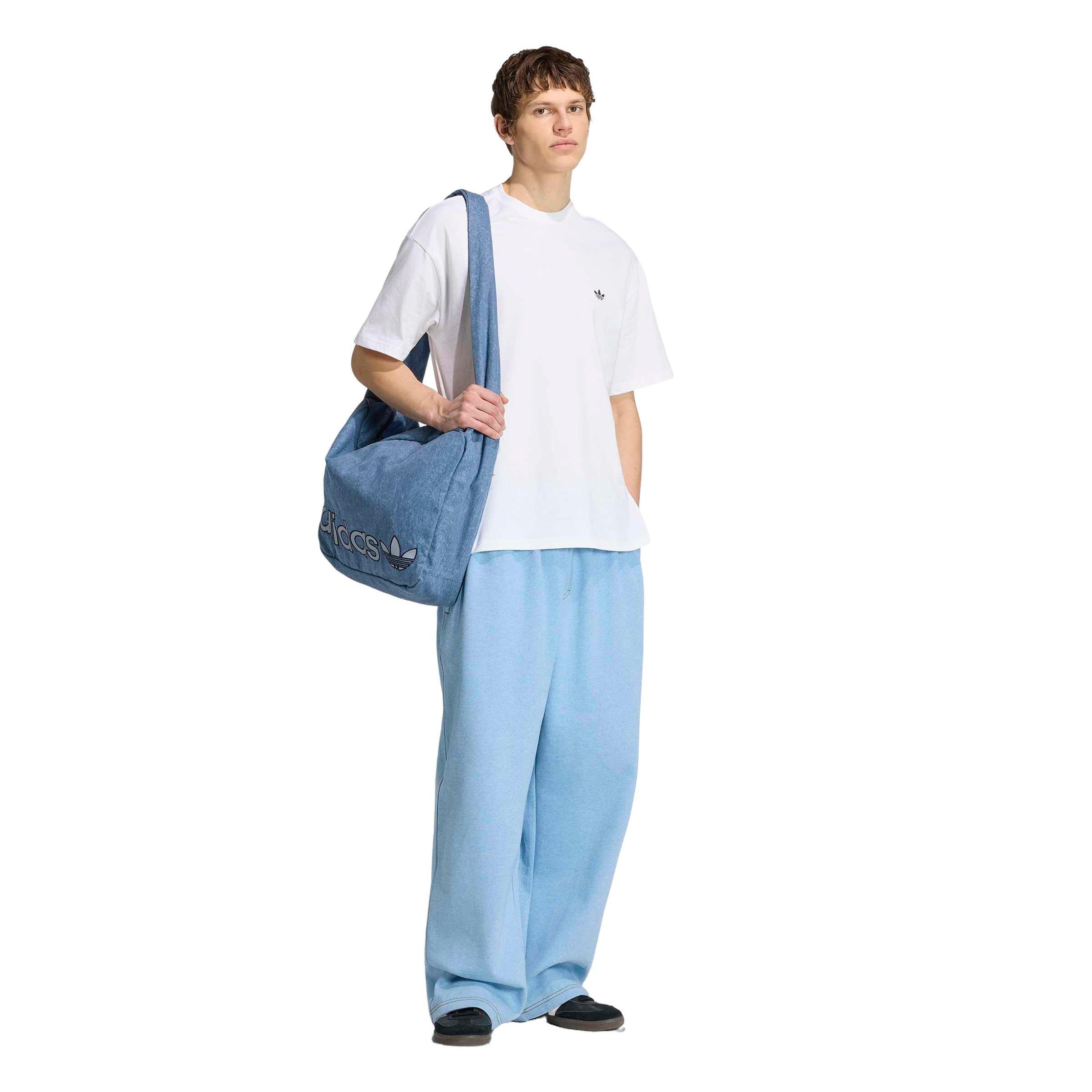 adidas Originals Men's Trefoil Essentials Melange Baggy Open Hem Joggers - Light Blue - LIGHT BLUE Thumbnail View 5