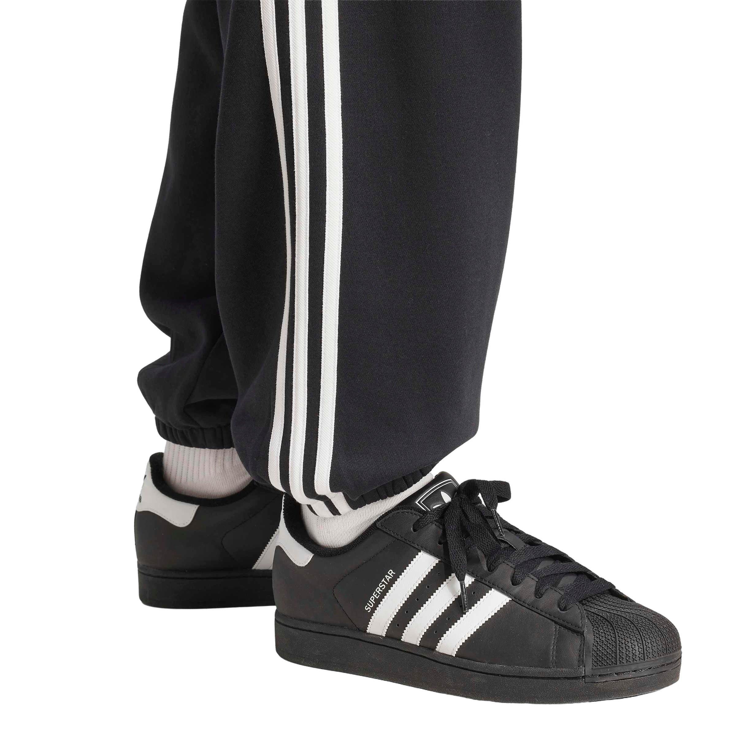 adidas Originals Men's Adicolor 3-Stripes Cuffed Joggers - Black - BLACK Thumbnail View 4