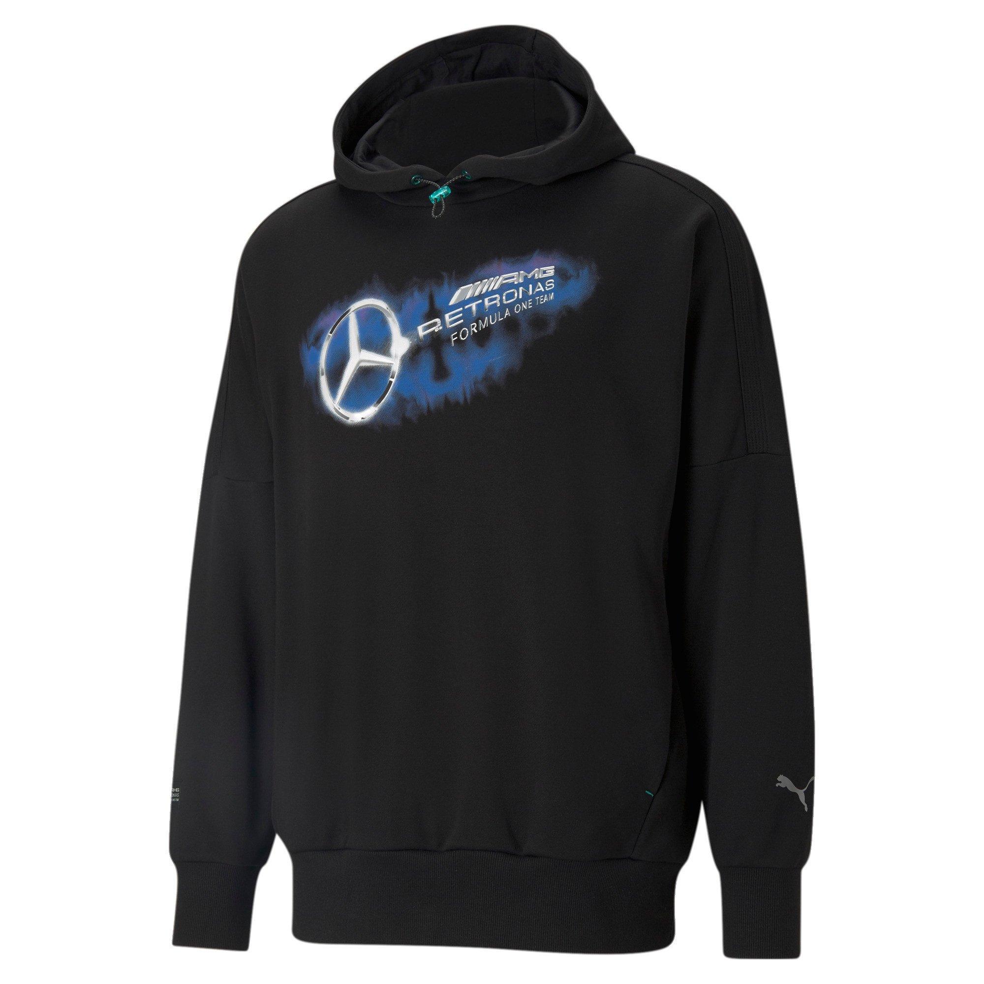 Puma Men's Black Mercedes-AMG Petronas F1 Street Hoodie - BLACK Thumbnail View 5