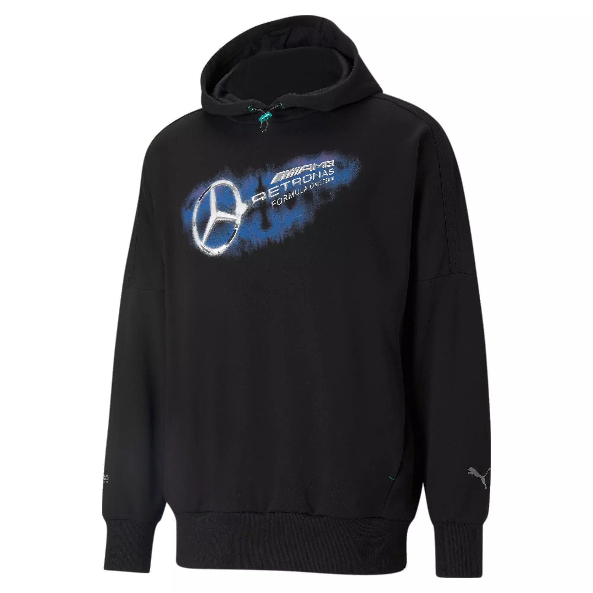 Puma Men's Black Mercedes-AMG Petronas F1 Street Hoodie - BLACK