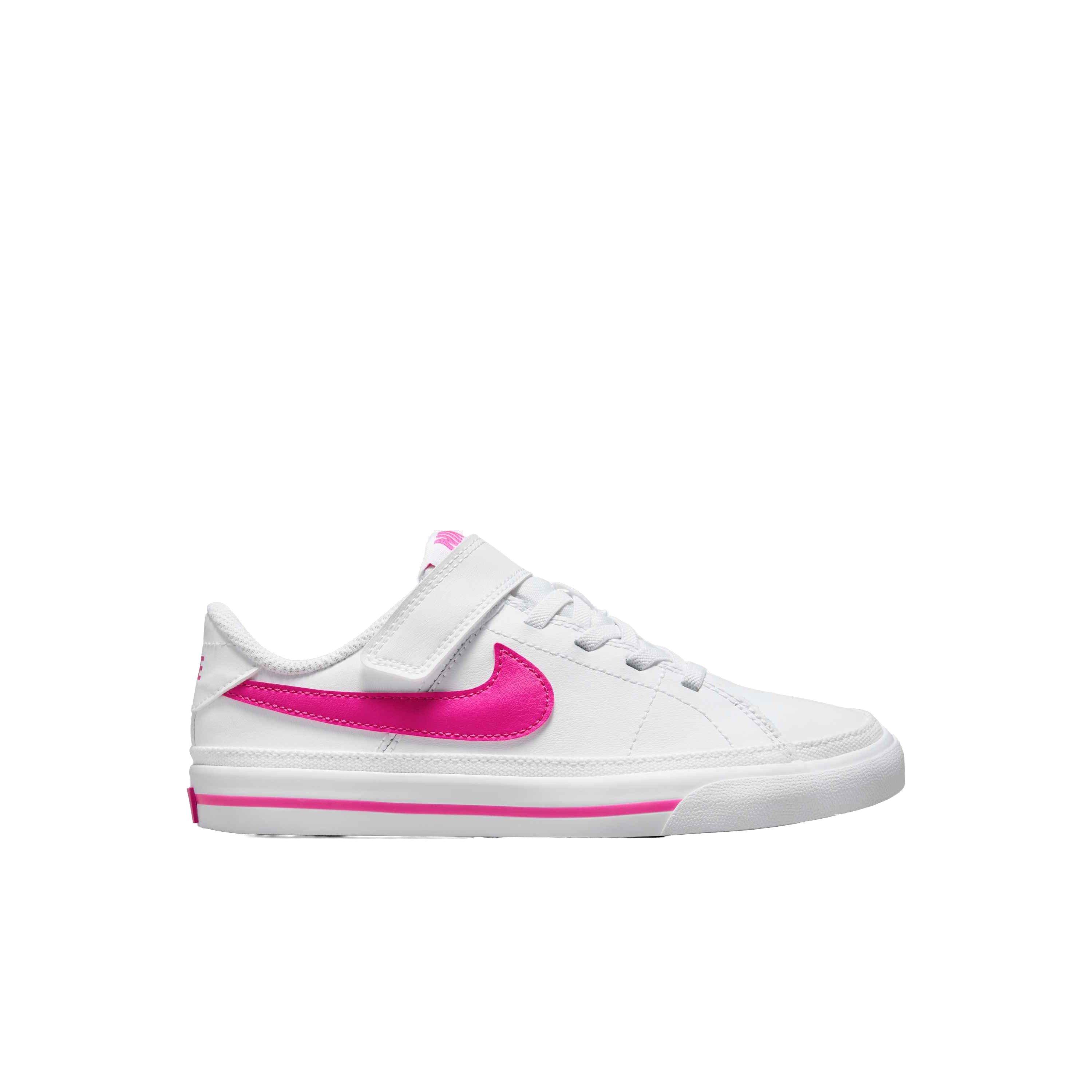 Nike Court Legacy "White/Laser Fuchsia" Preschool Girls' Shoe - WHITE/FUCHSIA Thumbnail View 1