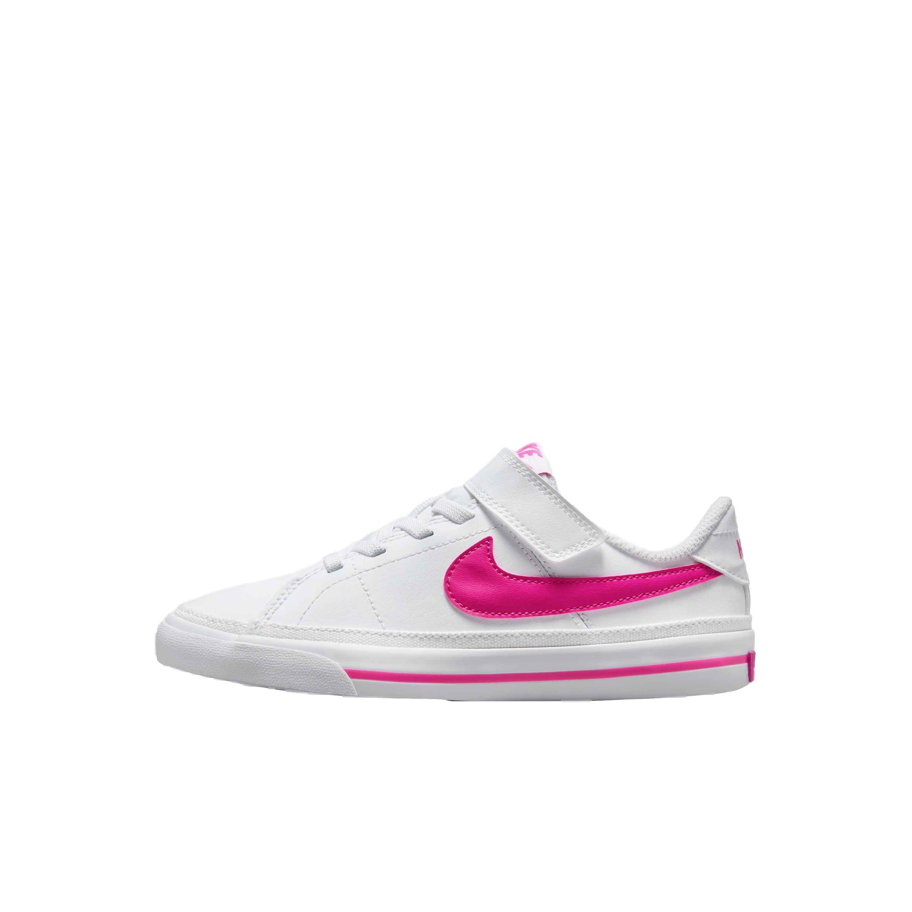 Nike Court Legacy "White/Laser Fuchsia" Preschool Girls' Shoe - WHITE/FUCHSIA Thumbnail View 2
