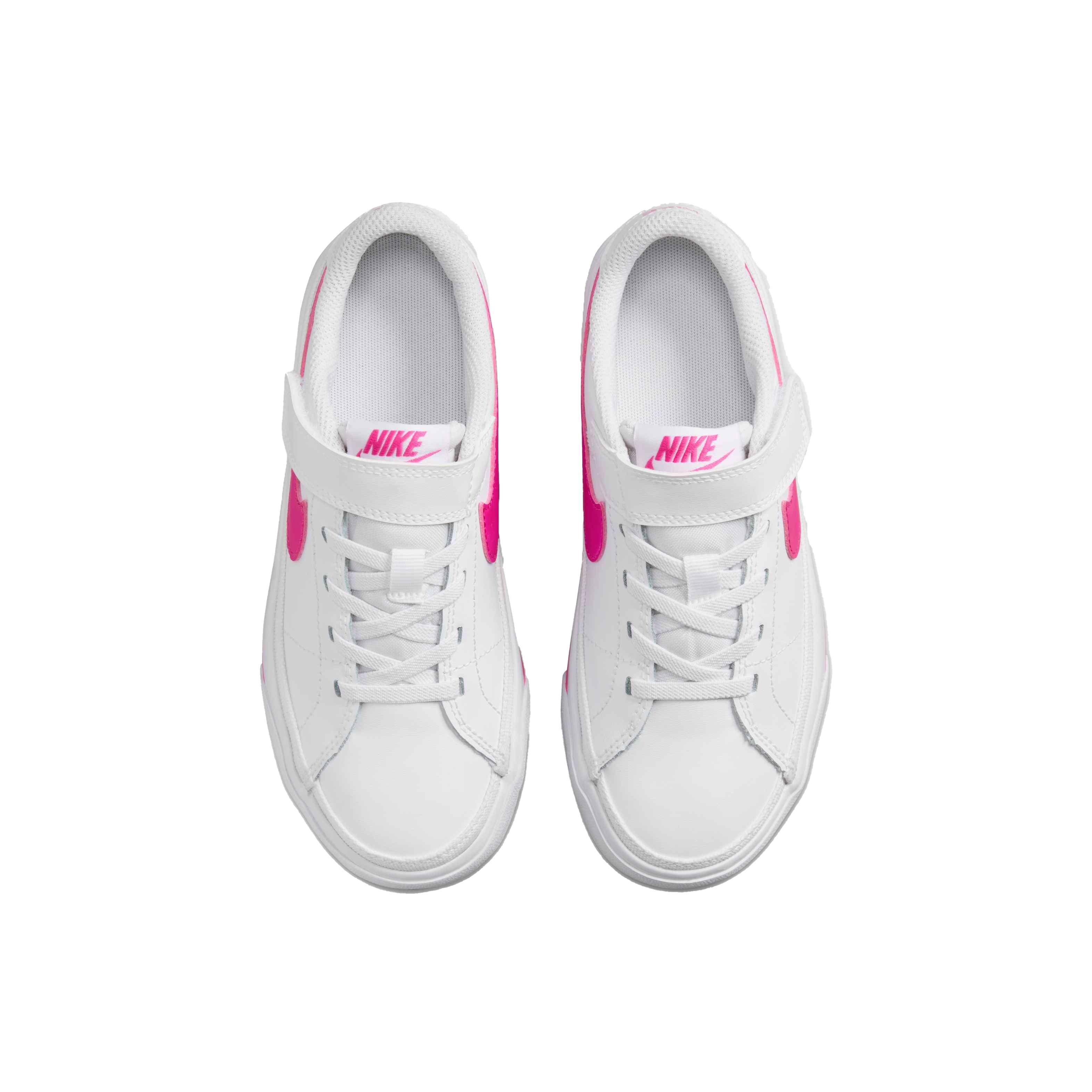 Nike Court Legacy "White/Laser Fuchsia" Preschool Girls' Shoe - WHITE/FUCHSIA Thumbnail View 4