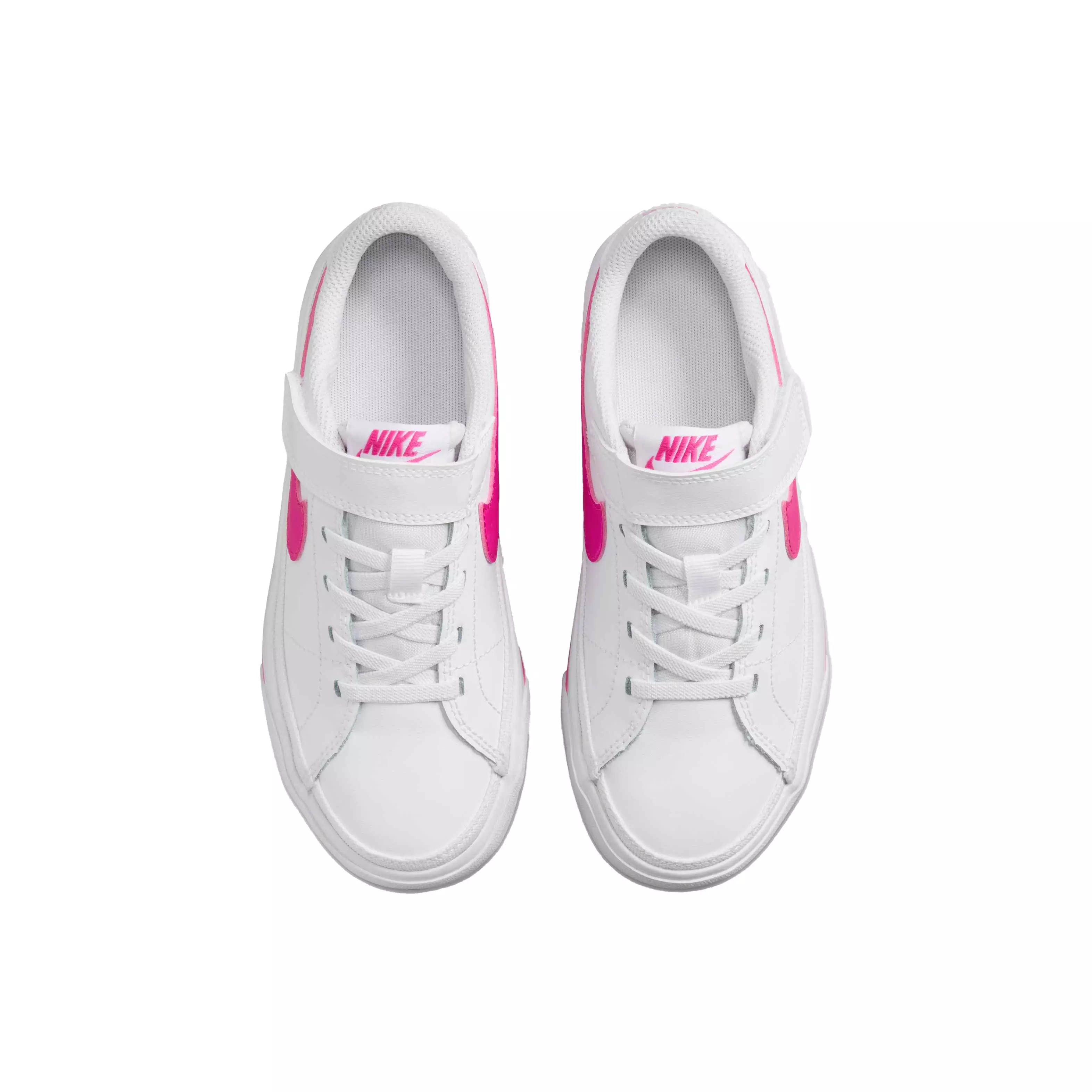 Nike Court Legacy "White/Laser Fuchsia" Preschool Girls' Shoe - WHITE/FUCHSIA