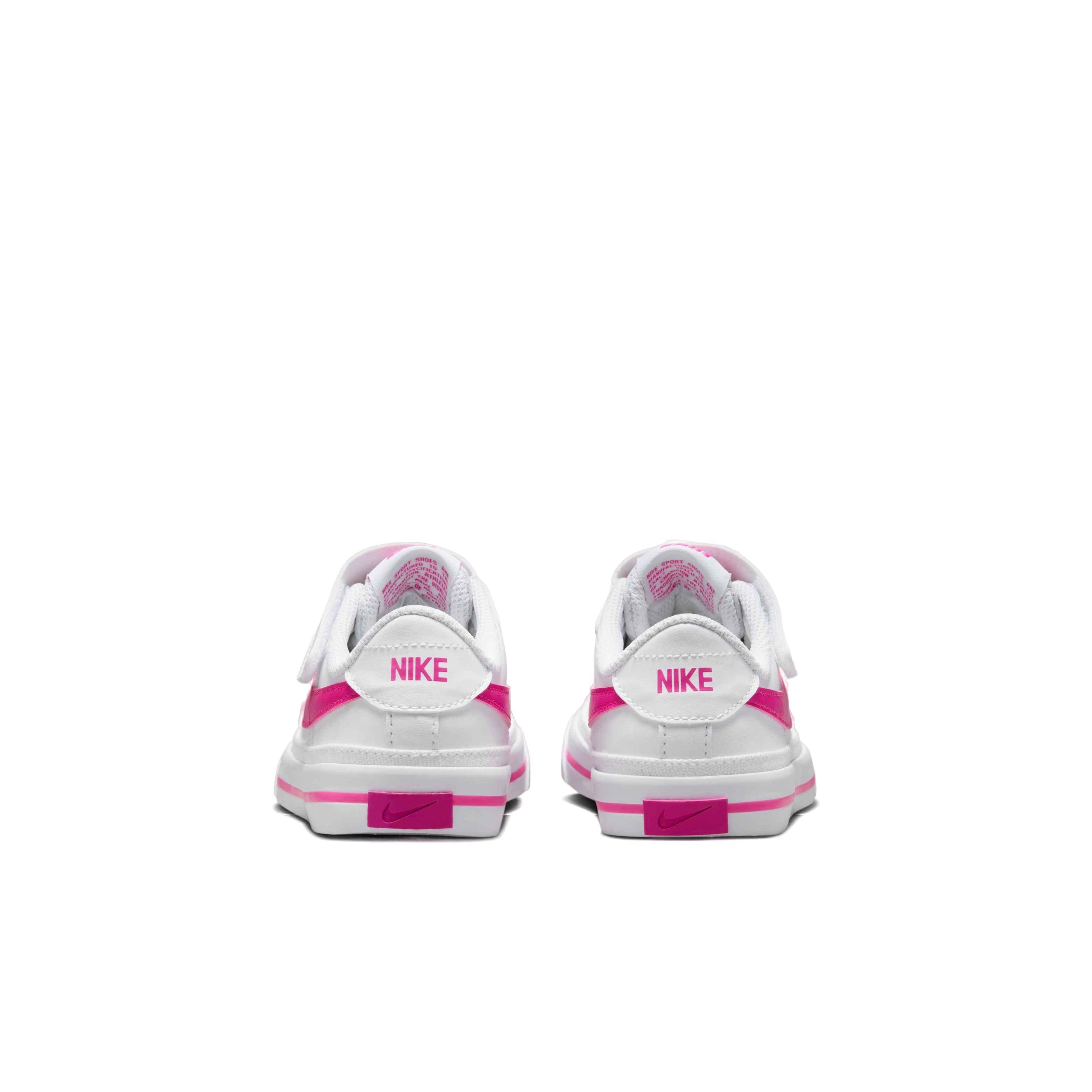 Nike Court Legacy "White/Laser Fuchsia" Preschool Girls' Shoe - WHITE/FUCHSIA Thumbnail View 5