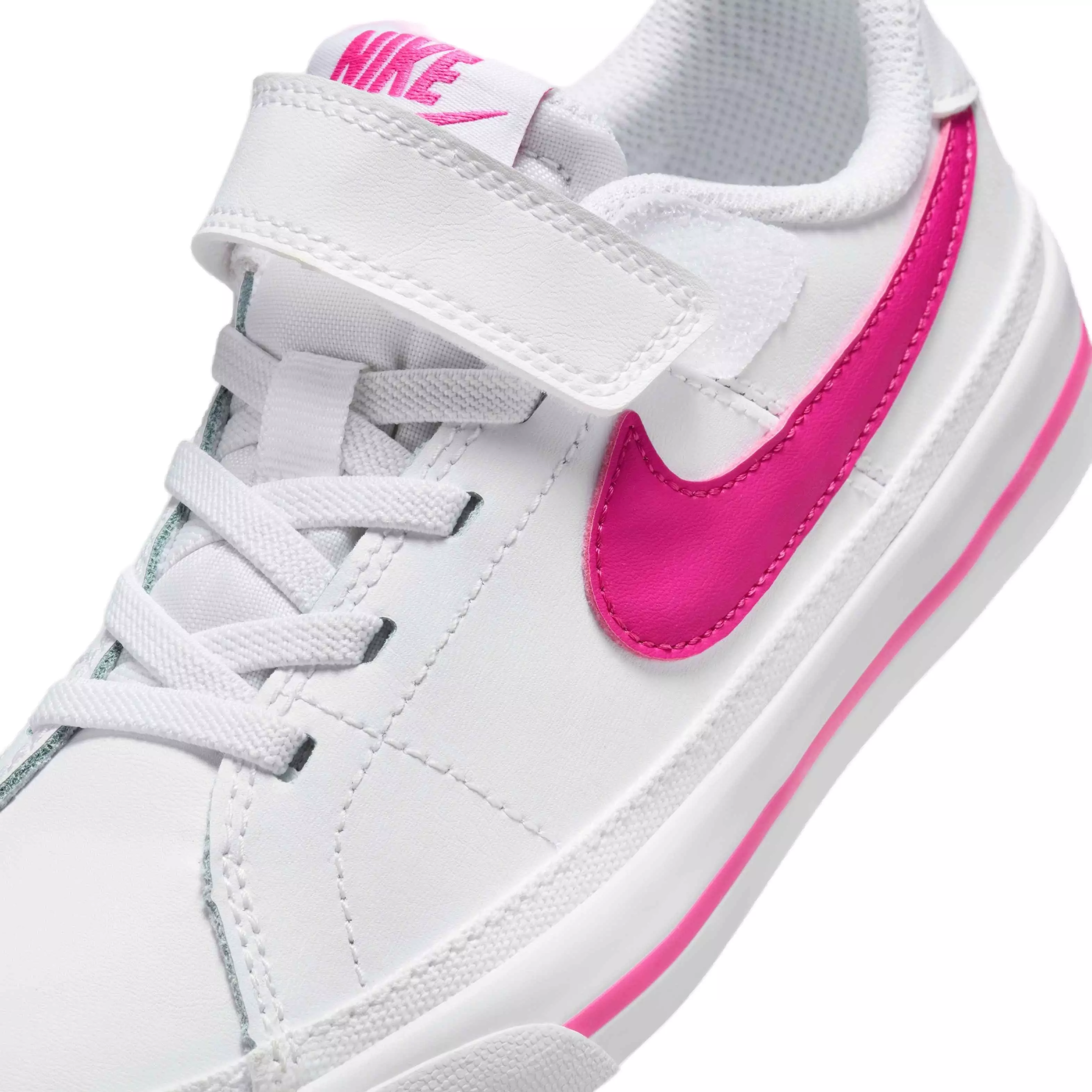 Nike Court Legacy "White/Laser Fuchsia" Preschool Girls' Shoe - WHITE/FUCHSIA