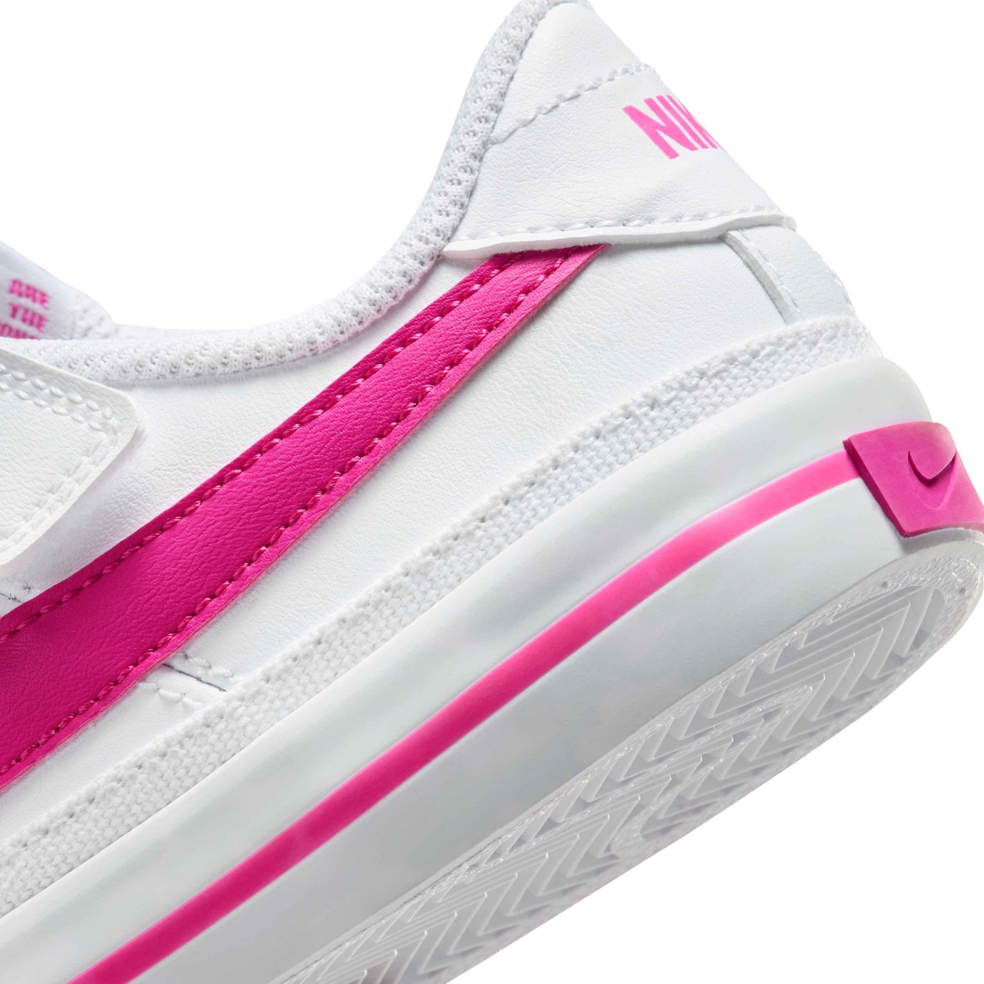 Nike Court Legacy "White/Laser Fuchsia" Preschool Girls' Shoe - WHITE/FUCHSIA Thumbnail View 8
