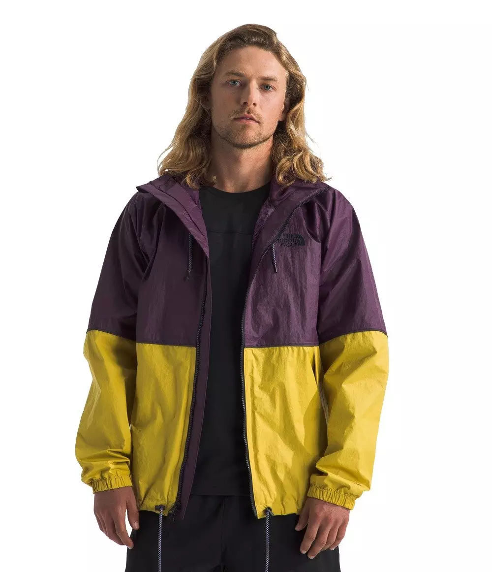 The North Face Men's Novelty Antora Rain Jacket - PURPLE/YELLOW