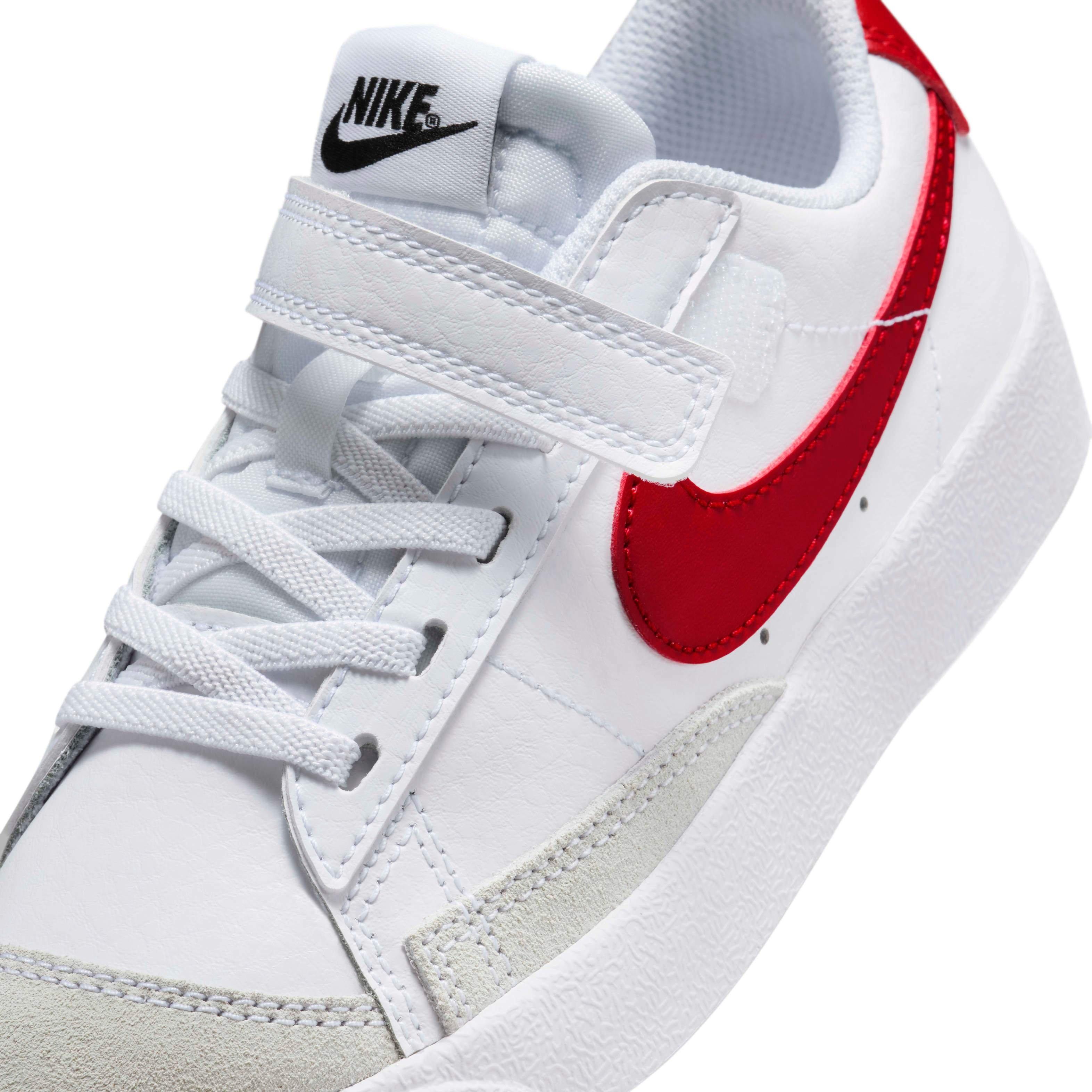 Nike Blazer Low '77 "White/Black/Gym Red" Preschool Boys' Shoe - WHITE/BLACK/RED Thumbnail View 7