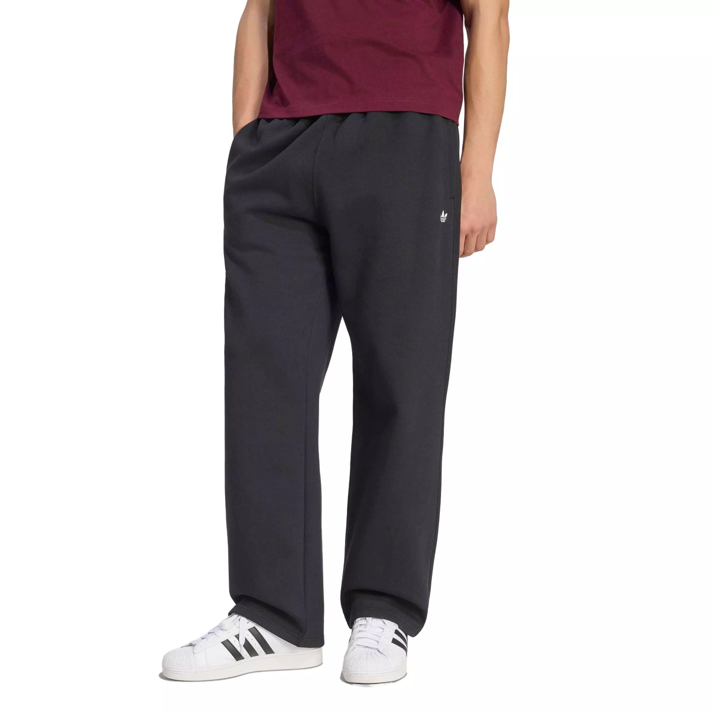 adidas Originals Men's Trefoil Essentials Open Hem Joggers - Black - BLACK