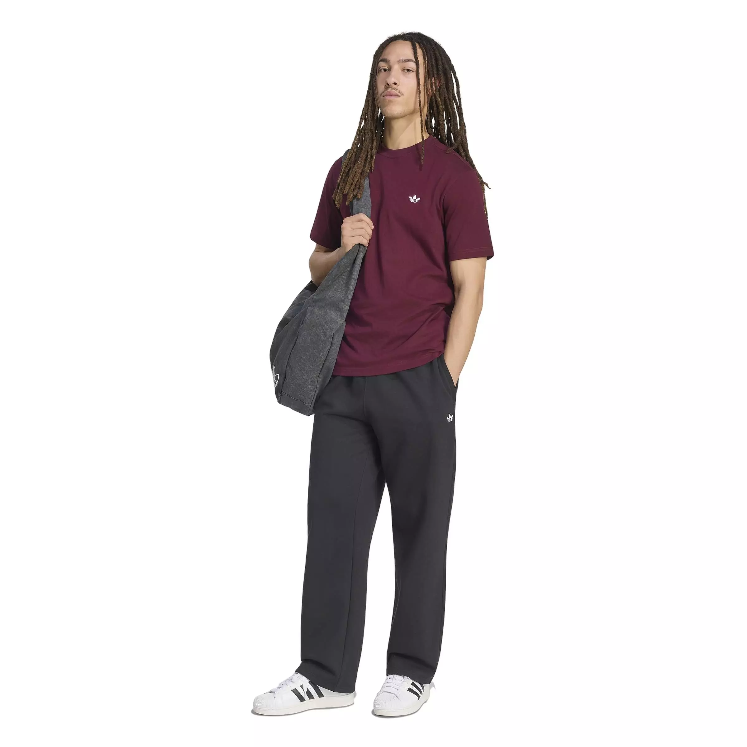adidas Originals Men's Trefoil Essentials Open Hem Joggers - Black - BLACK