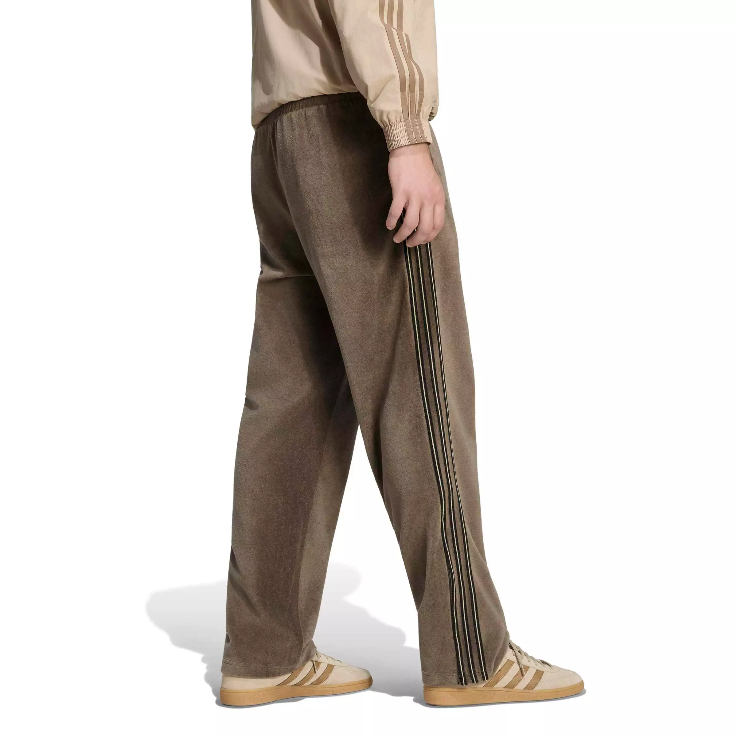 adidas Originals Men's Firebird Velour Track Pants - Branch Brown - BRANCH BROWN