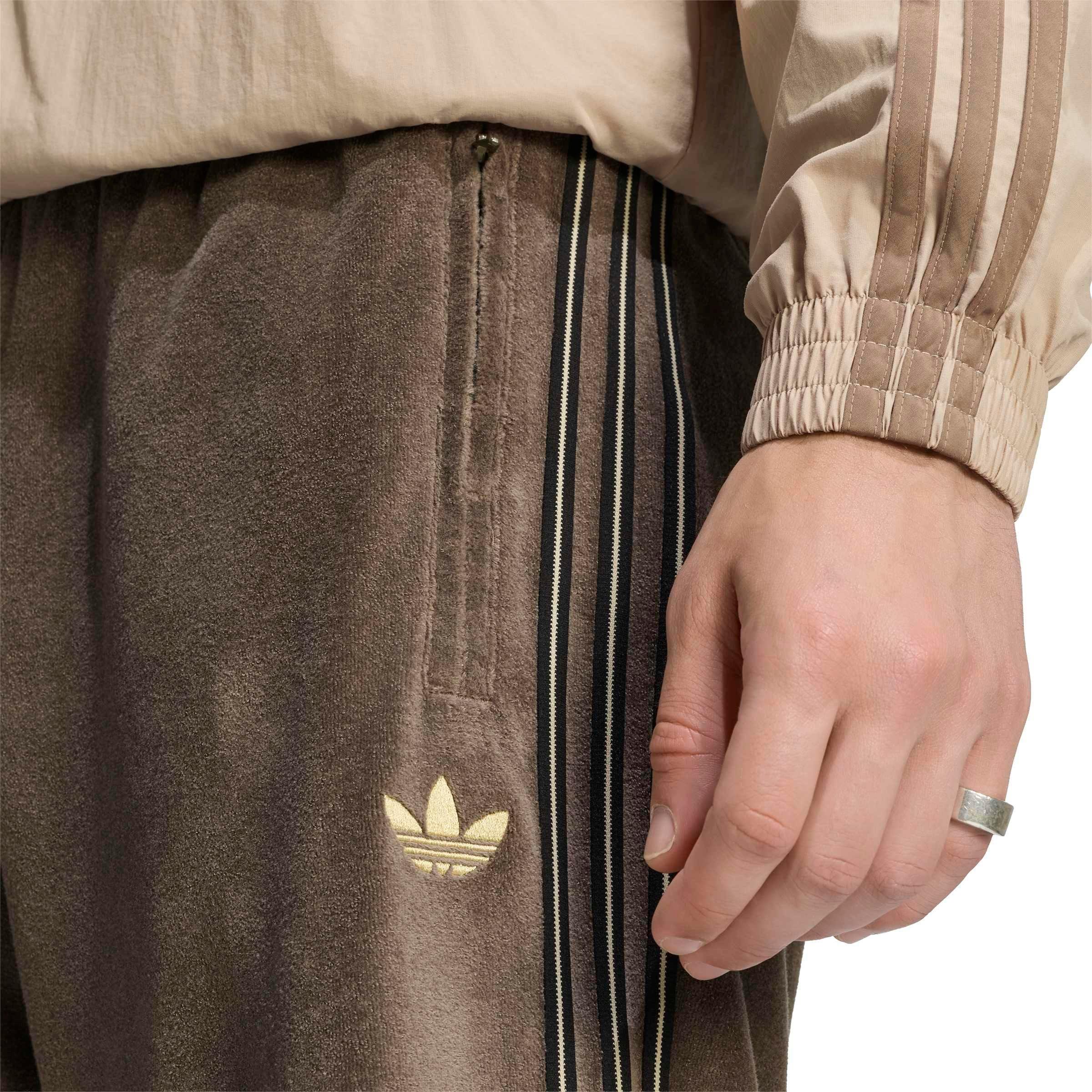 adidas Originals Men's Firebird Velour Track Pants - Branch Brown - BRANCH BROWN