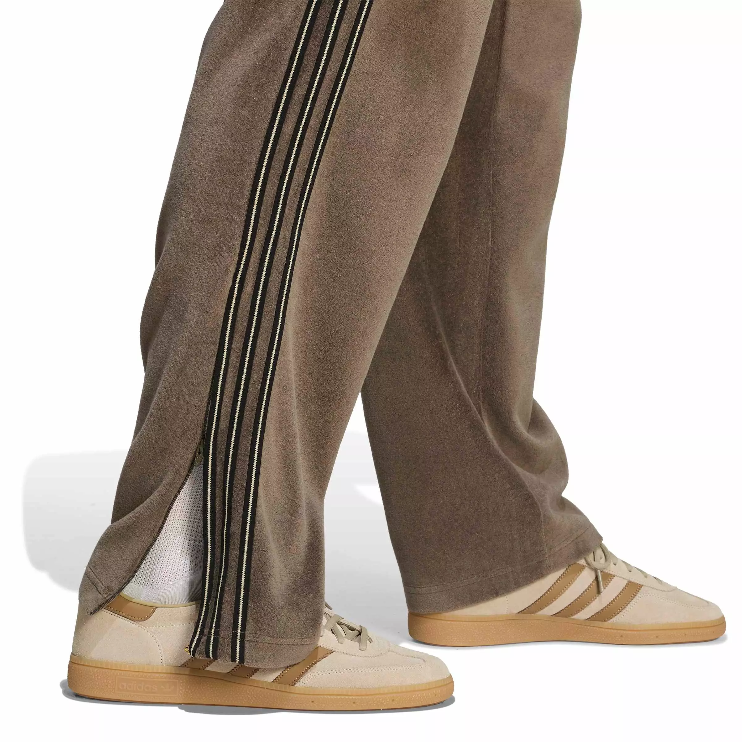 adidas Originals Men's Firebird Velour Track Pants - Branch Brown - BRANCH BROWN