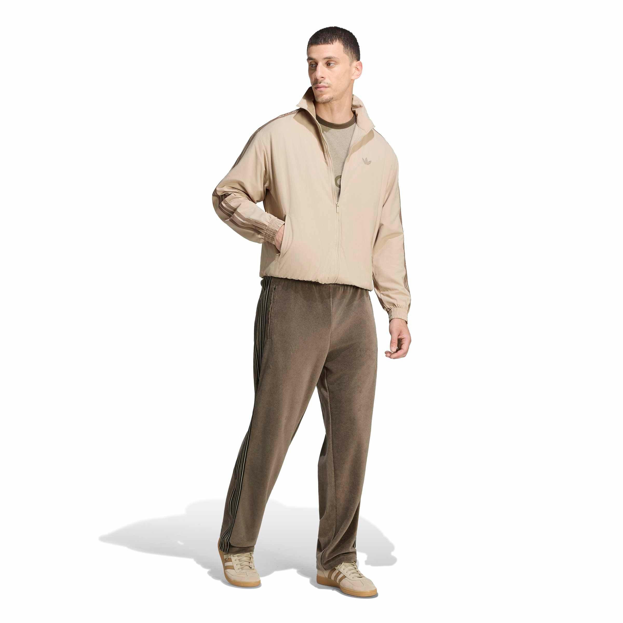adidas Originals Men's Firebird Velour Track Pants - Branch Brown - BRANCH BROWN