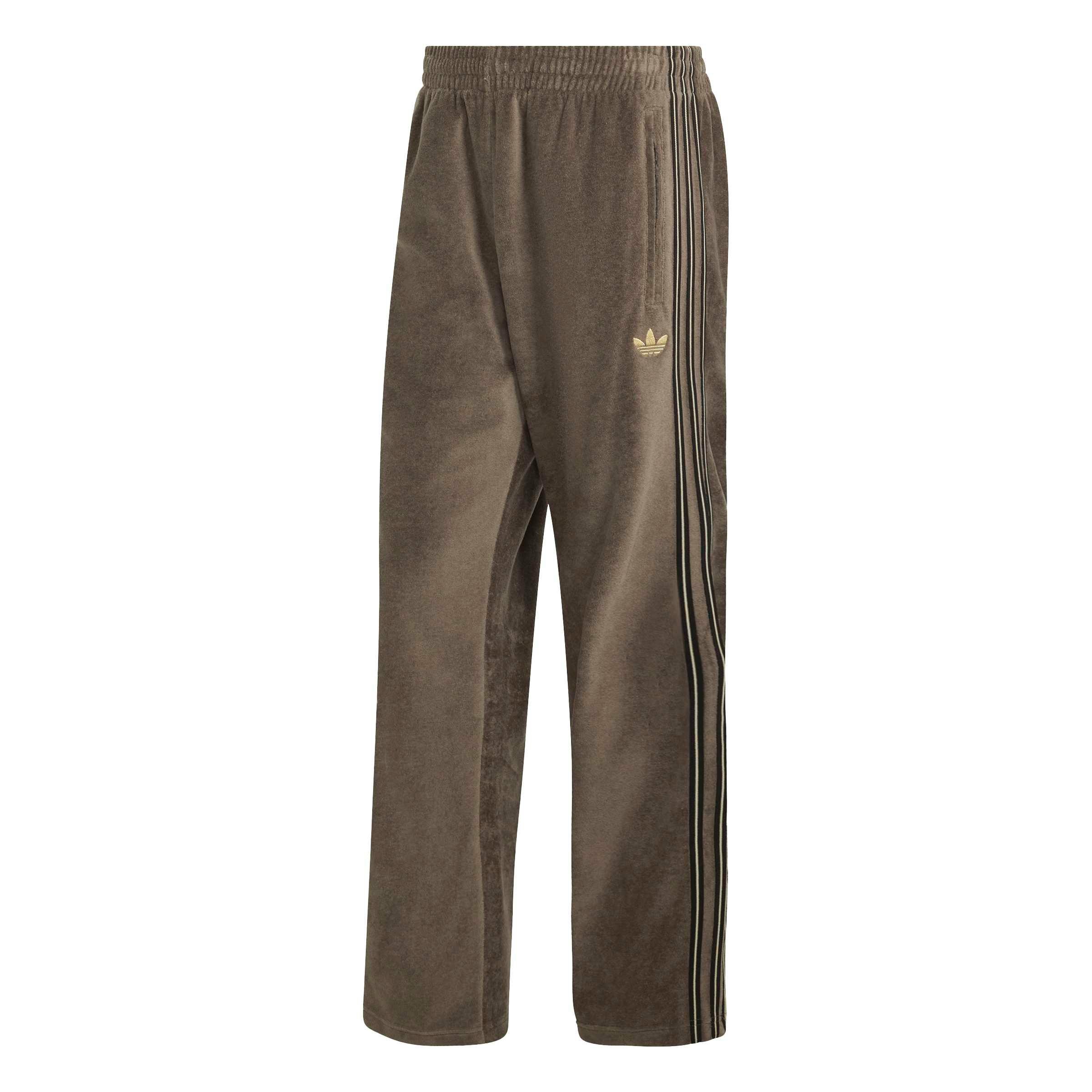 adidas Originals Men's Firebird Velour Track Pants - Branch Brown - BRANCH BROWN