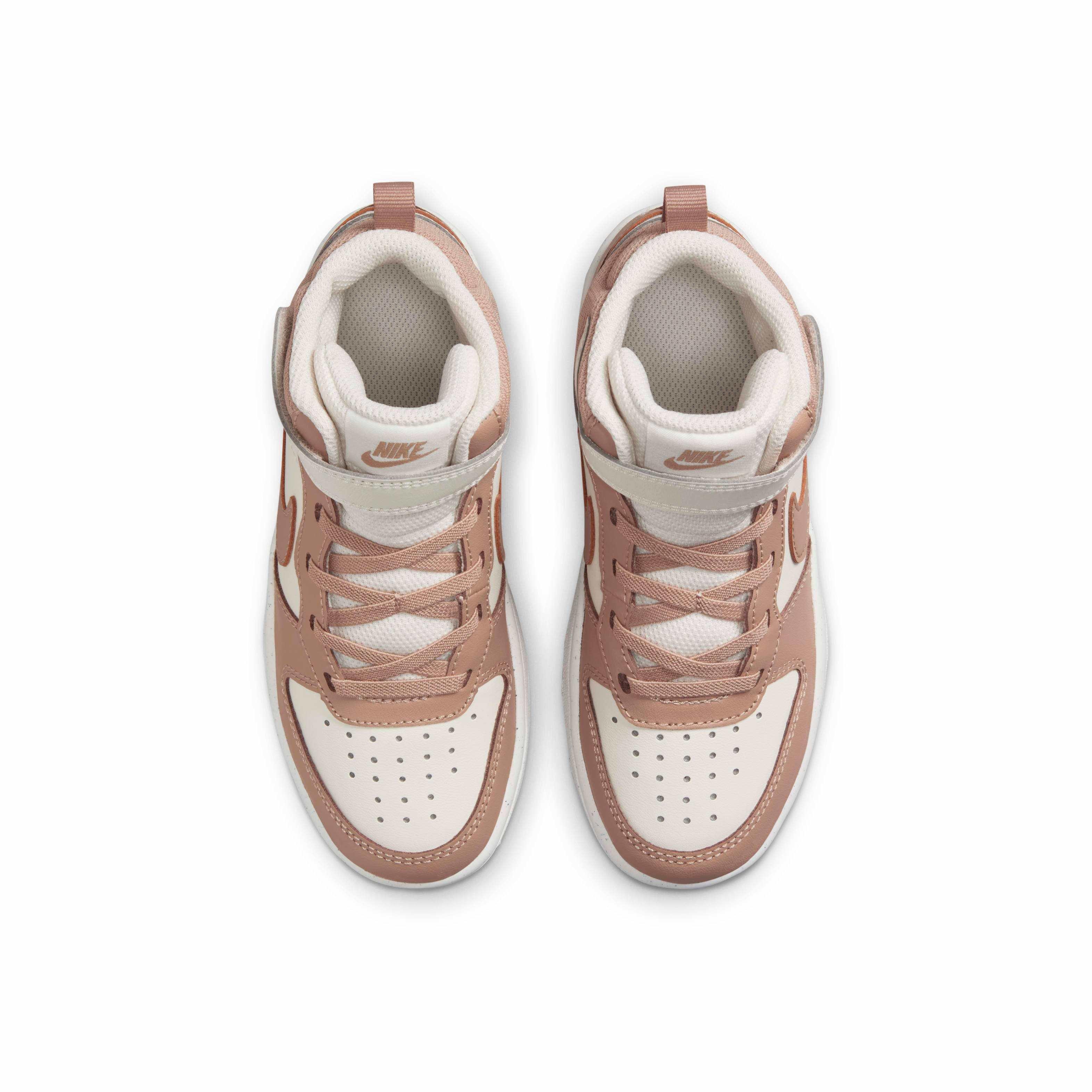 Nike Court Borough Mid 2 "Pale Ivory/Sail/Hemp" Preschool Boys' Shoe - IVORY/SAIL/HEMP Thumbnail View 4