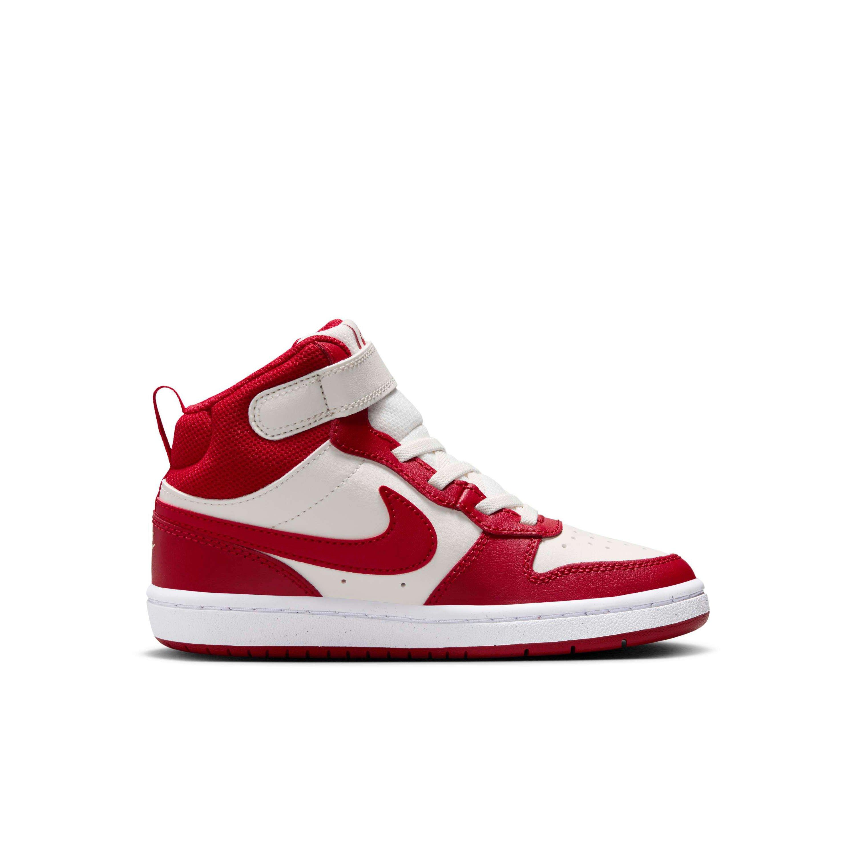 Nike Court Borough Mid 2 "Sail/White/Gym Red" Preschool Boys' Shoe - SAIL/WHITE/RED Thumbnail View 1