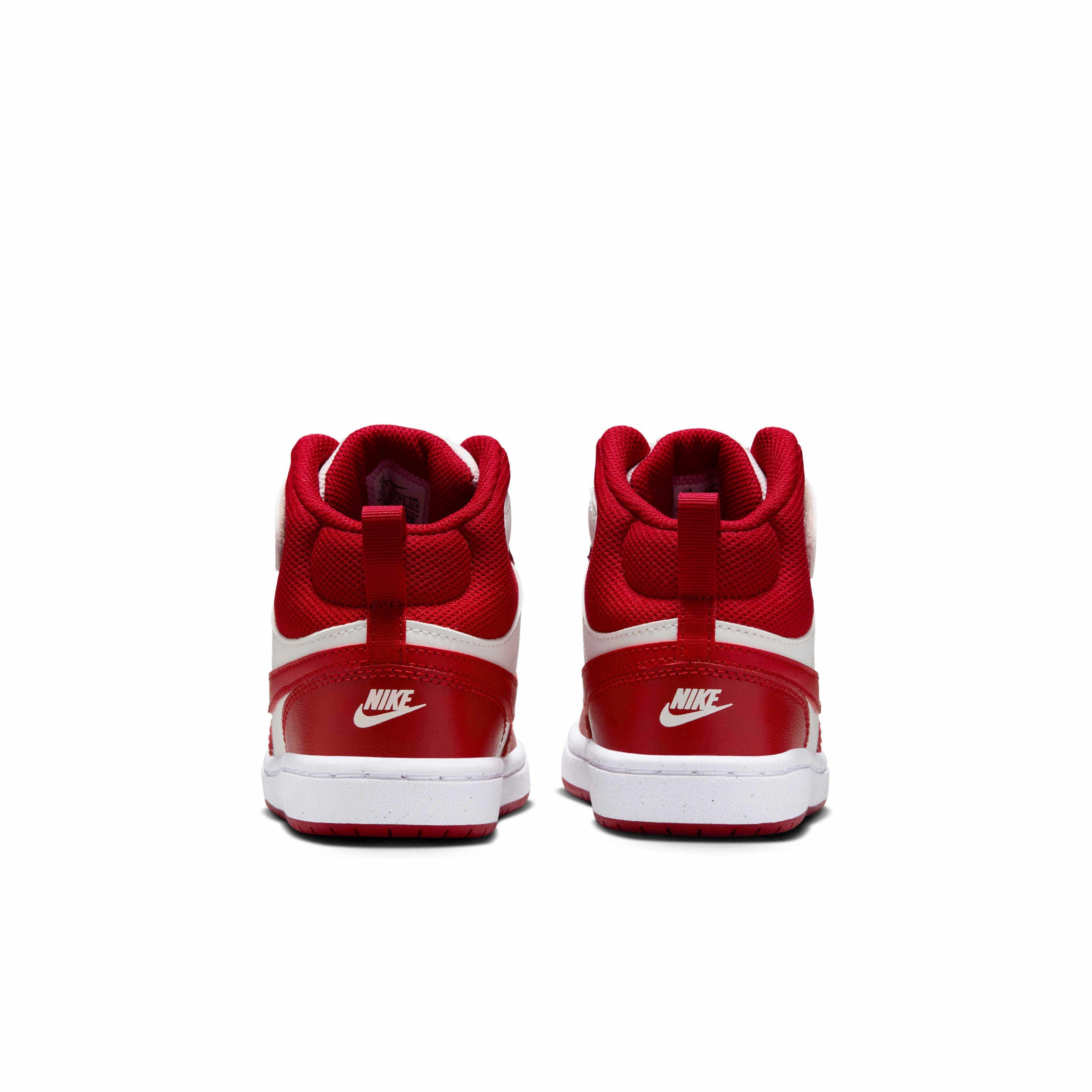 Nike Court Borough Mid 2 "Sail/White/Gym Red" Preschool Boys' Shoe - SAIL/WHITE/RED Thumbnail View 5