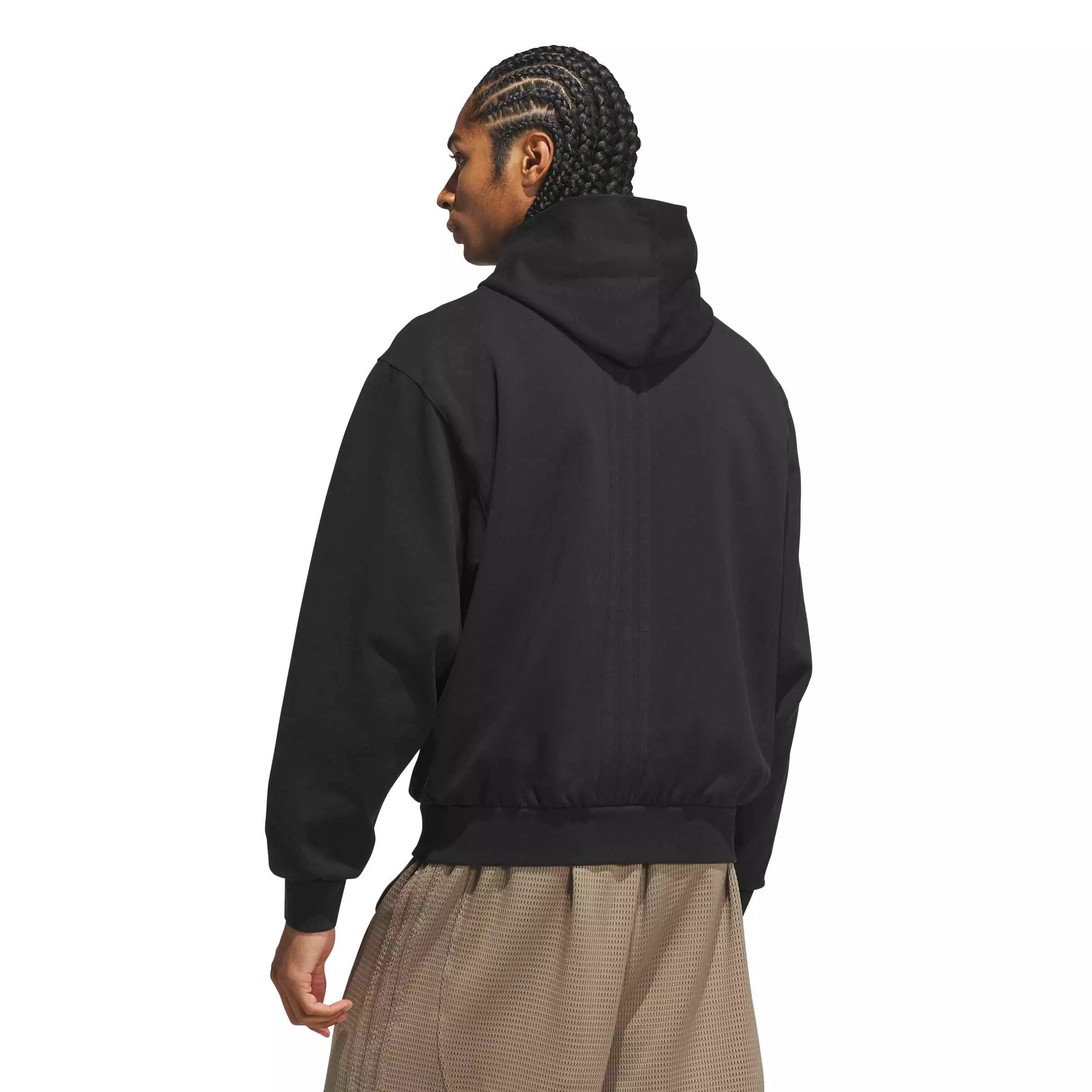 adidas Men's Basketball Fleece Hoodie - Black - BLACK