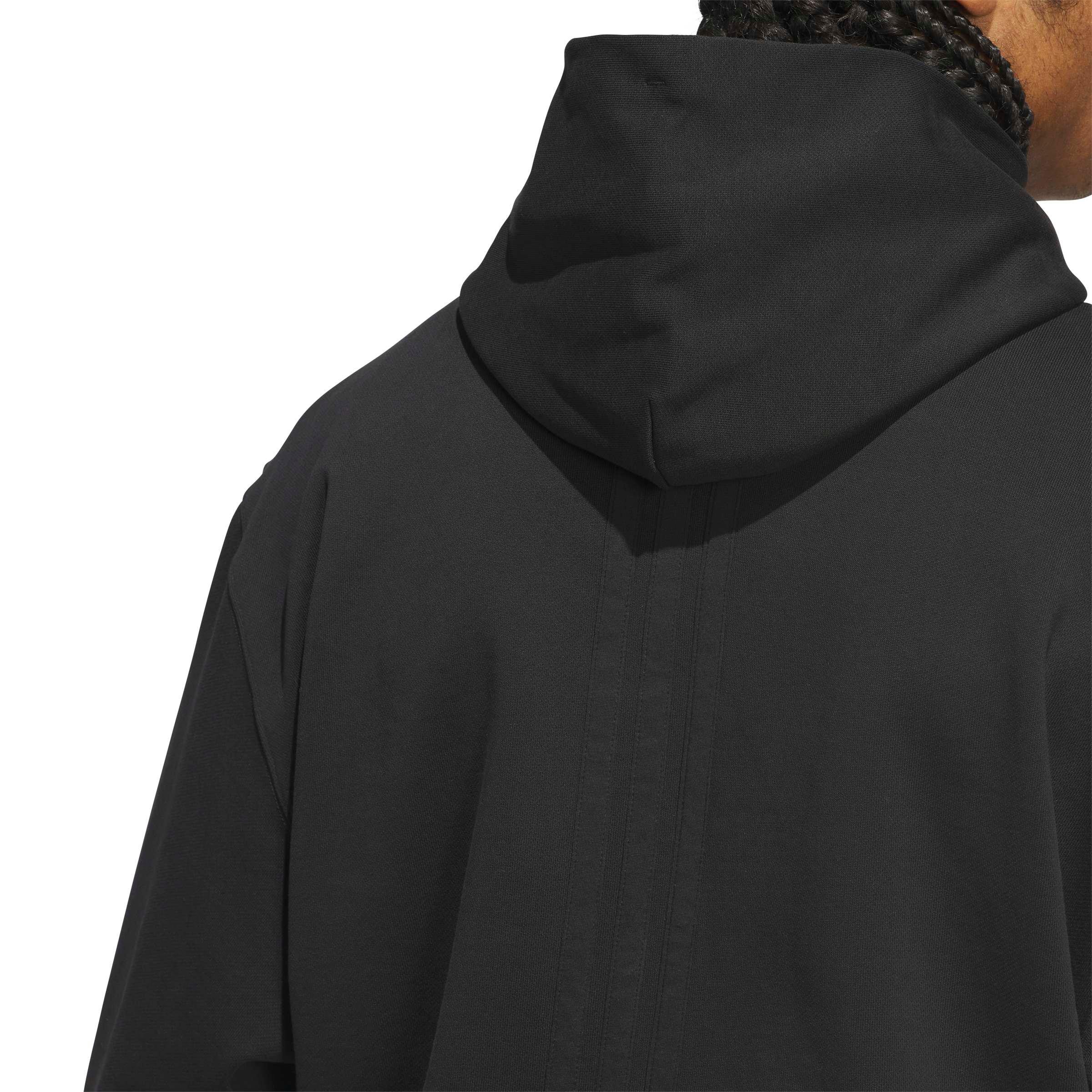 adidas Men's Basketball Fleece Hoodie - Black - BLACK Thumbnail View 4