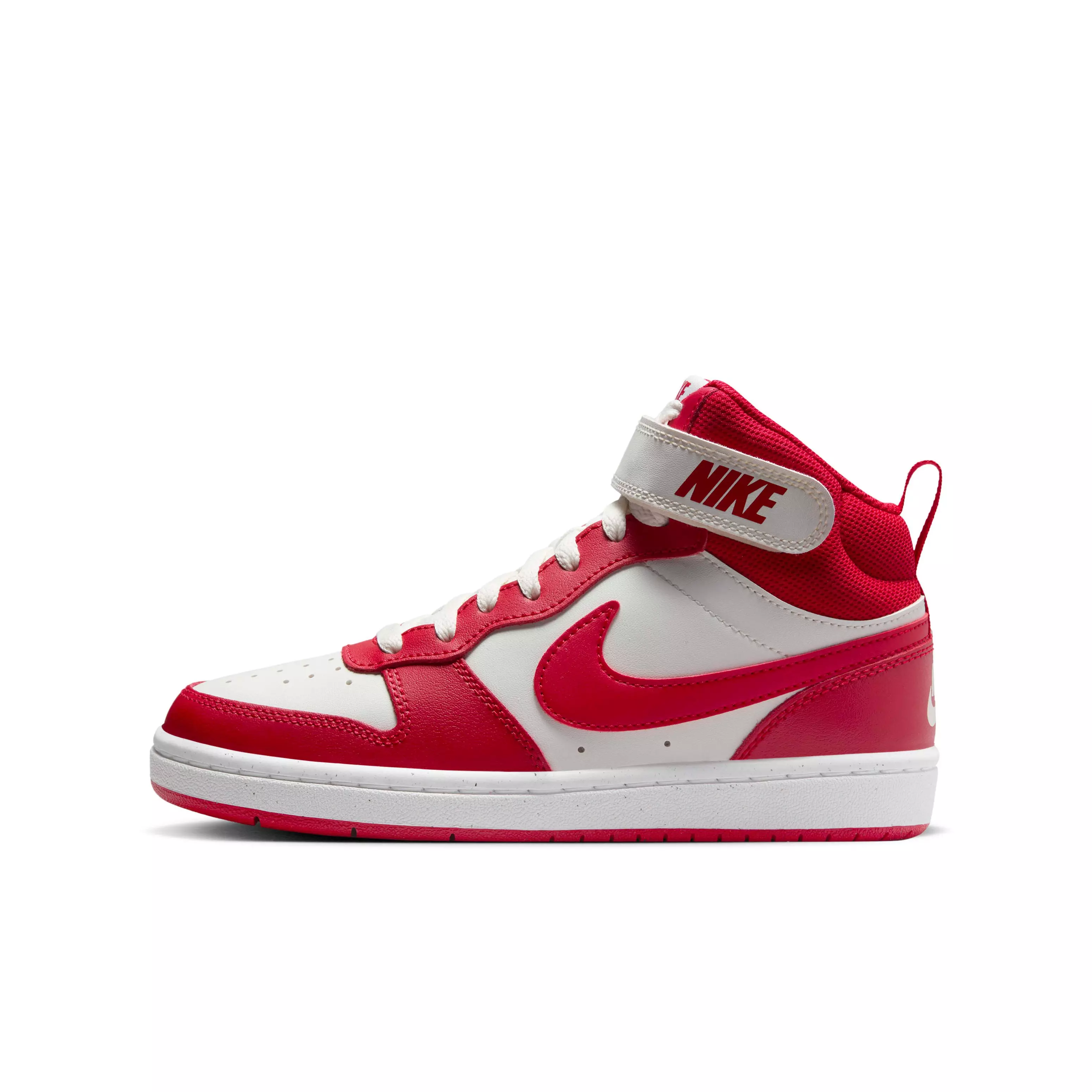 Nike Court Borough Mid 2 "Sail/White/Gym Red" Grade School Boys' Shoe - SAIL/WHITE/RED