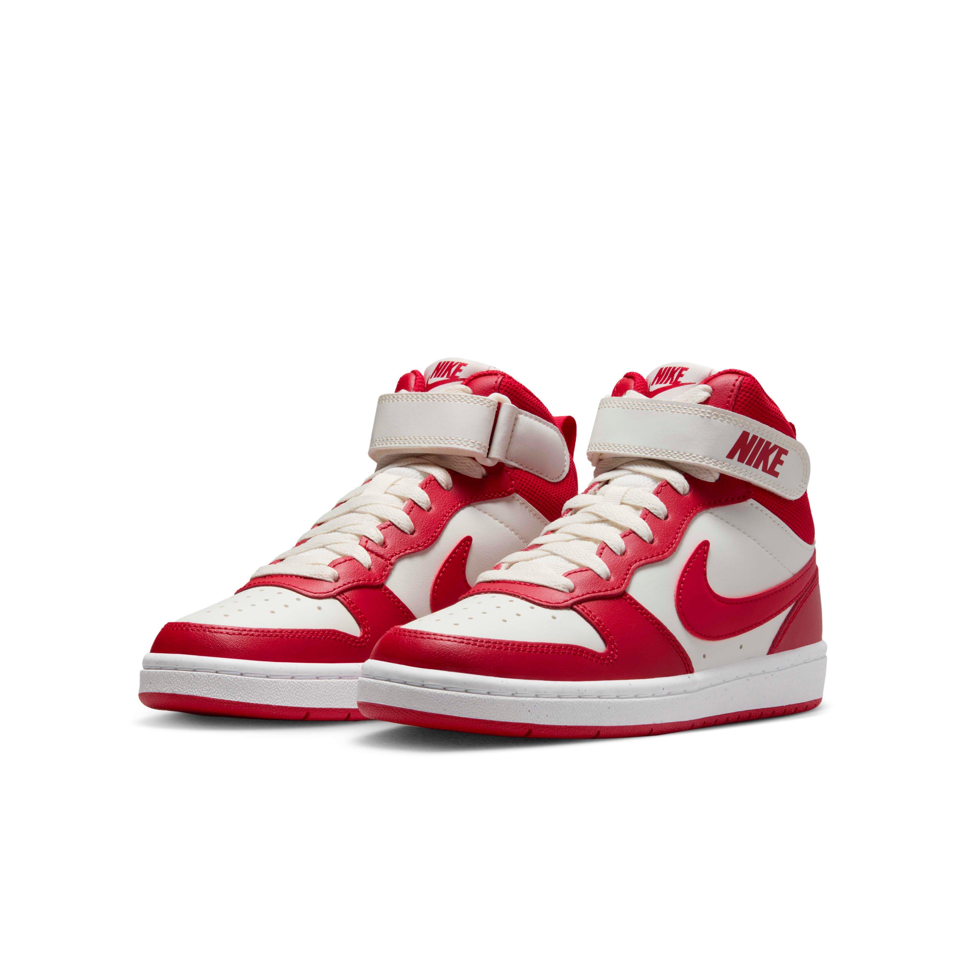 Nike Court Borough Mid 2 Grade School Boys'  "Sail/White/Gym Red" Shoe