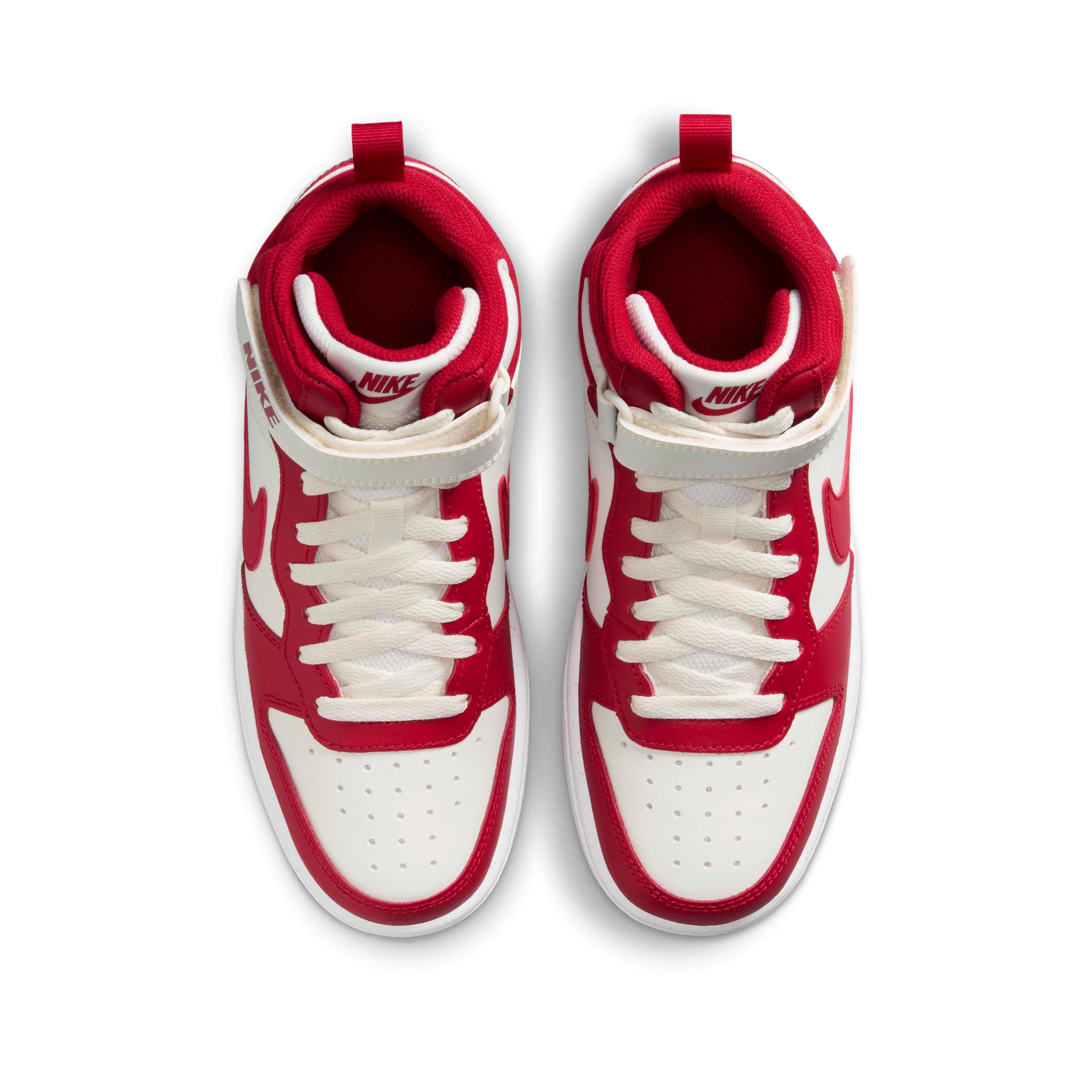 Nike Court Borough Mid 2 Grade School Boys'  "Sail/White/Gym Red" Shoe
