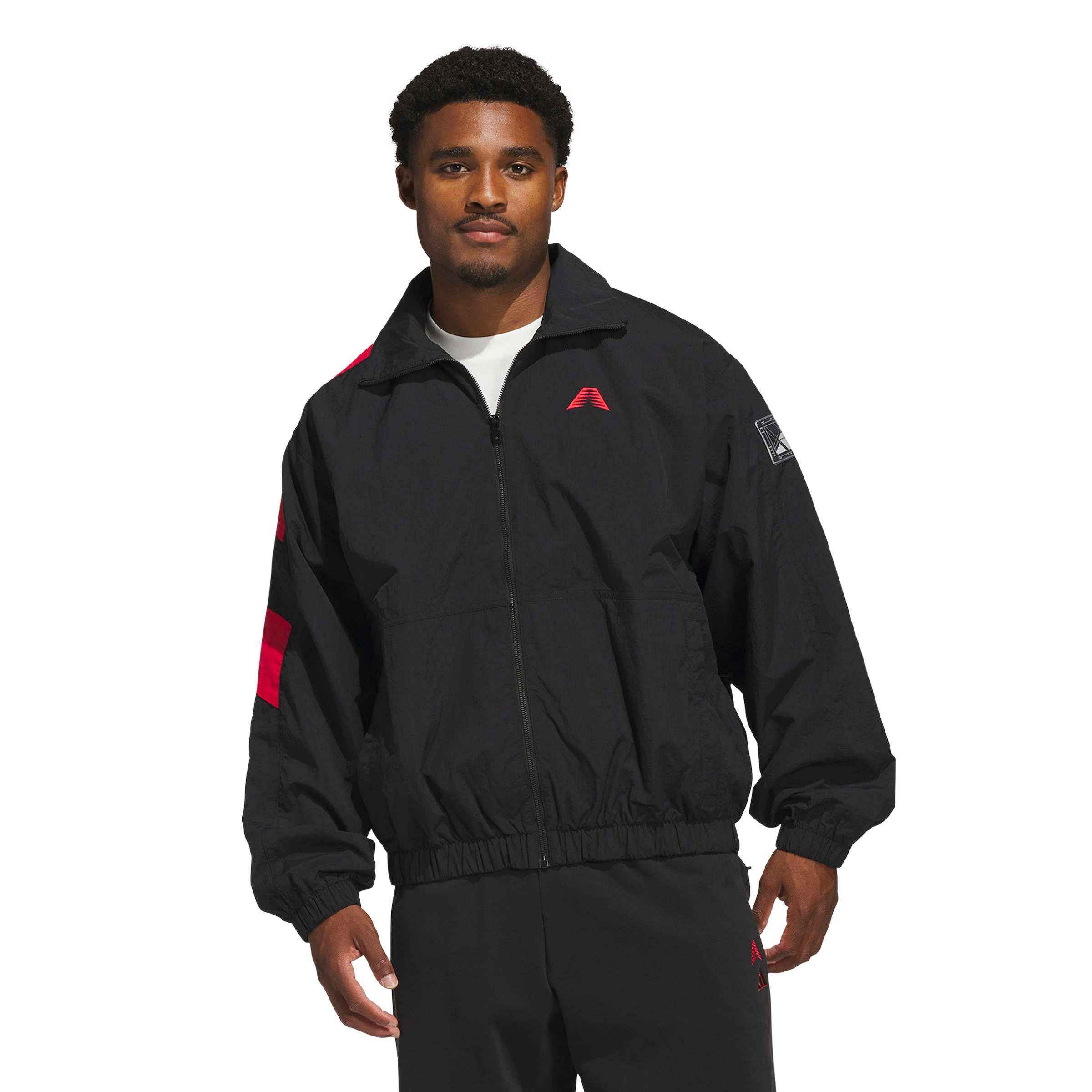 adidas Men's Anthony Edwards Foundation Track Jacket - Black/Red - BLACK/RED