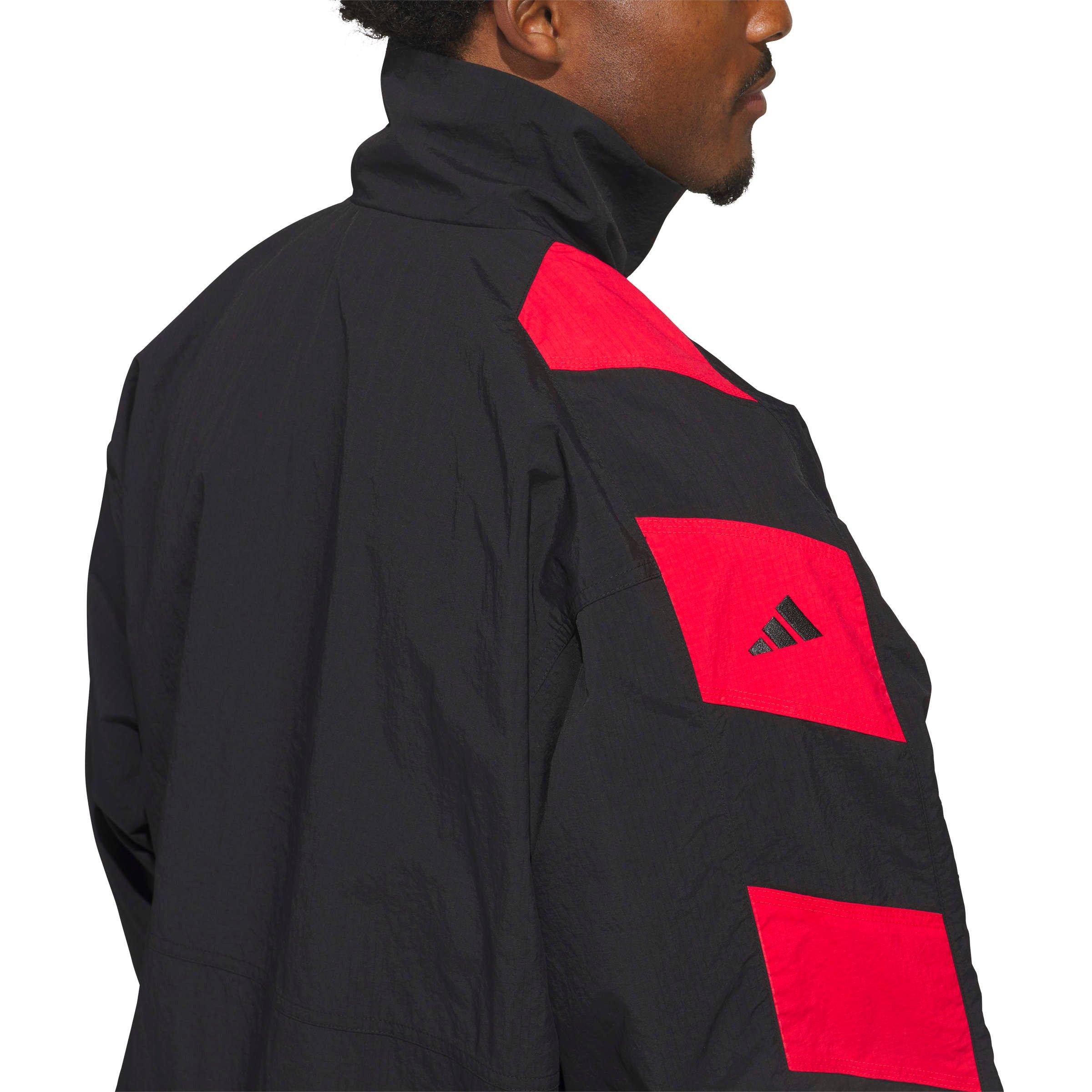 adidas Men's Anthony Edwards Foundation Track Jacket - Black/Red - BLACK/RED
