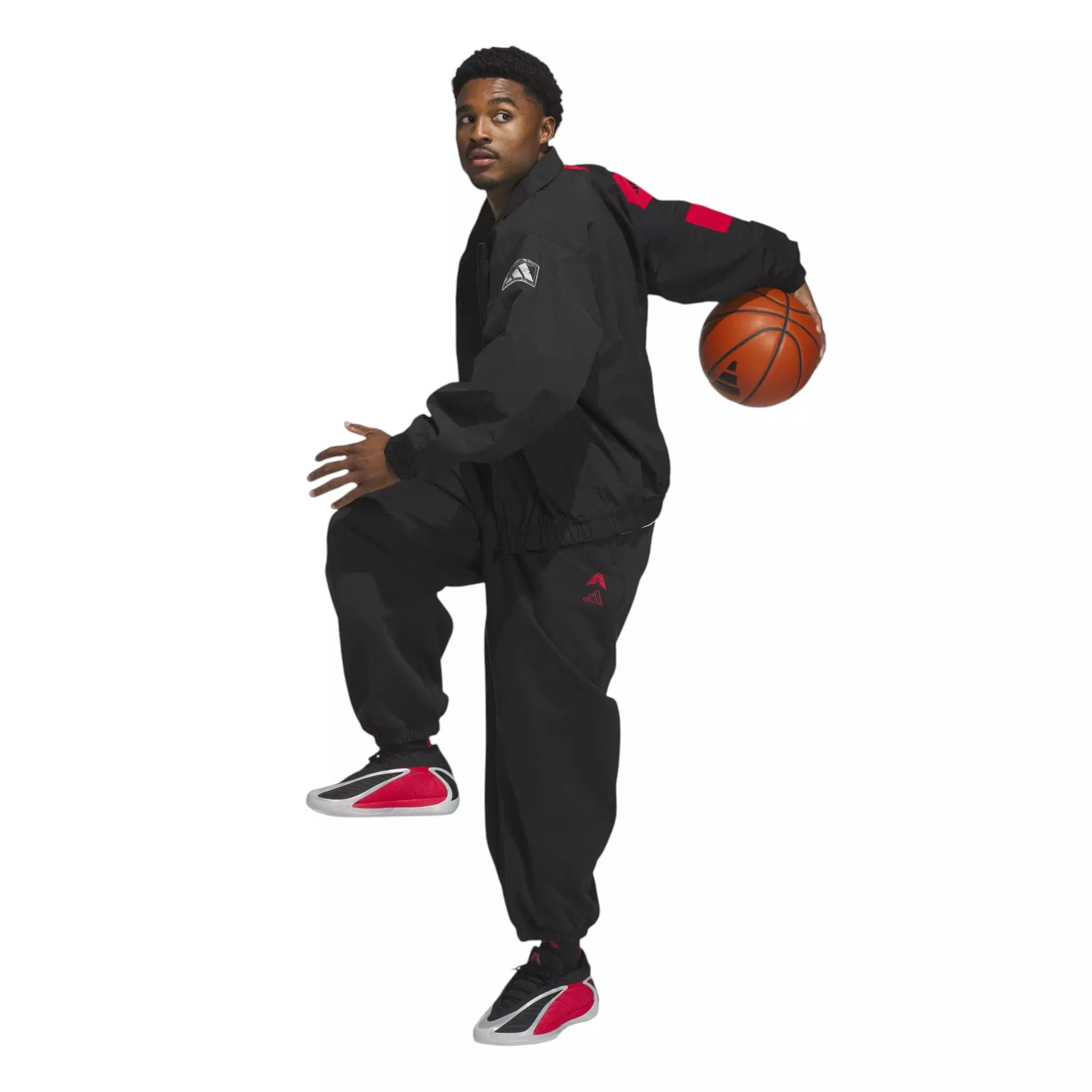 adidas Men's Anthony Edwards Foundation Track Jacket - Black/Red - BLACK/RED