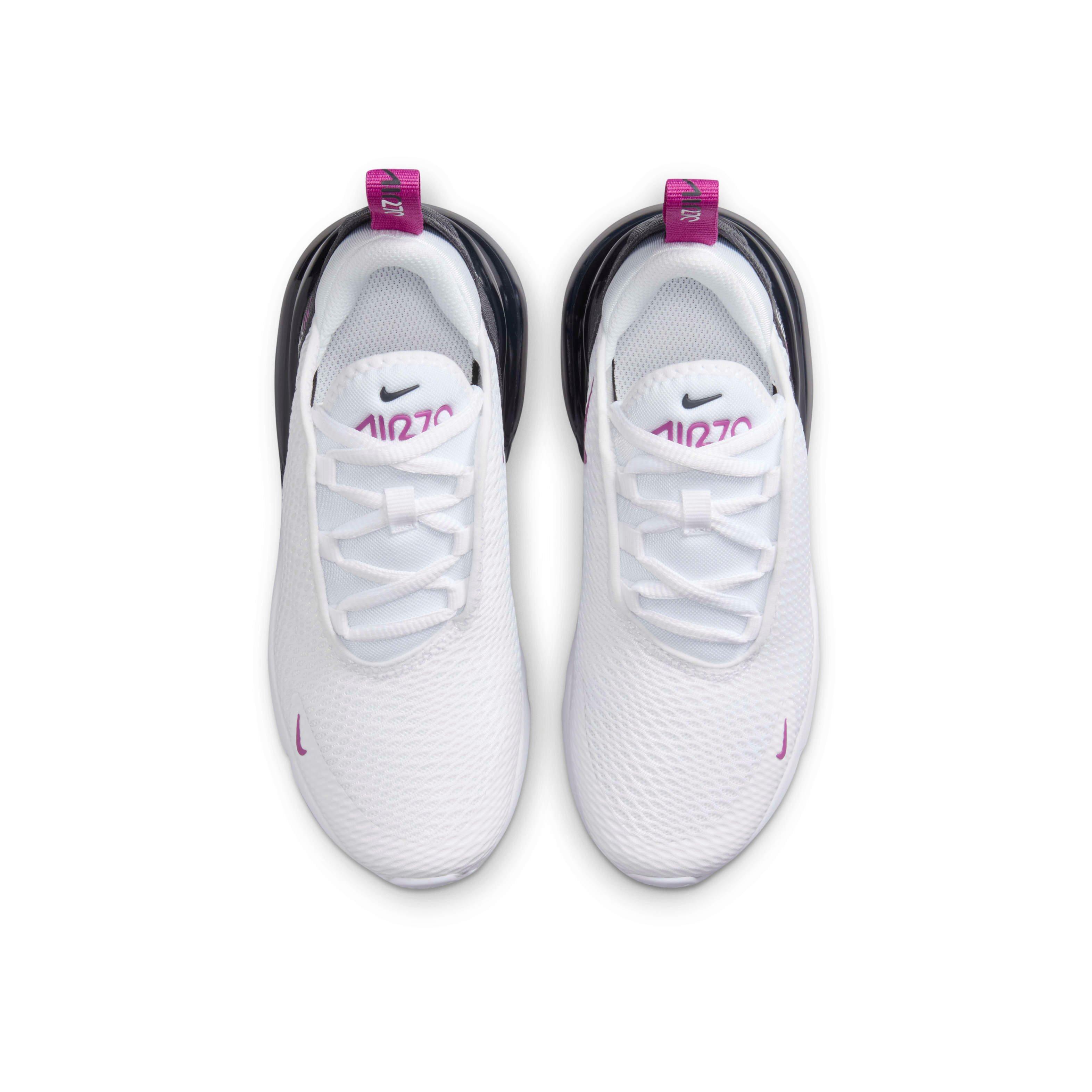 Nike Air Max 270 "White/Anthracite/Hot Fuchsia" Preschool Girls' Shoe - WHITE/ANTHRACITE/FUCHSIA Thumbnail View 4