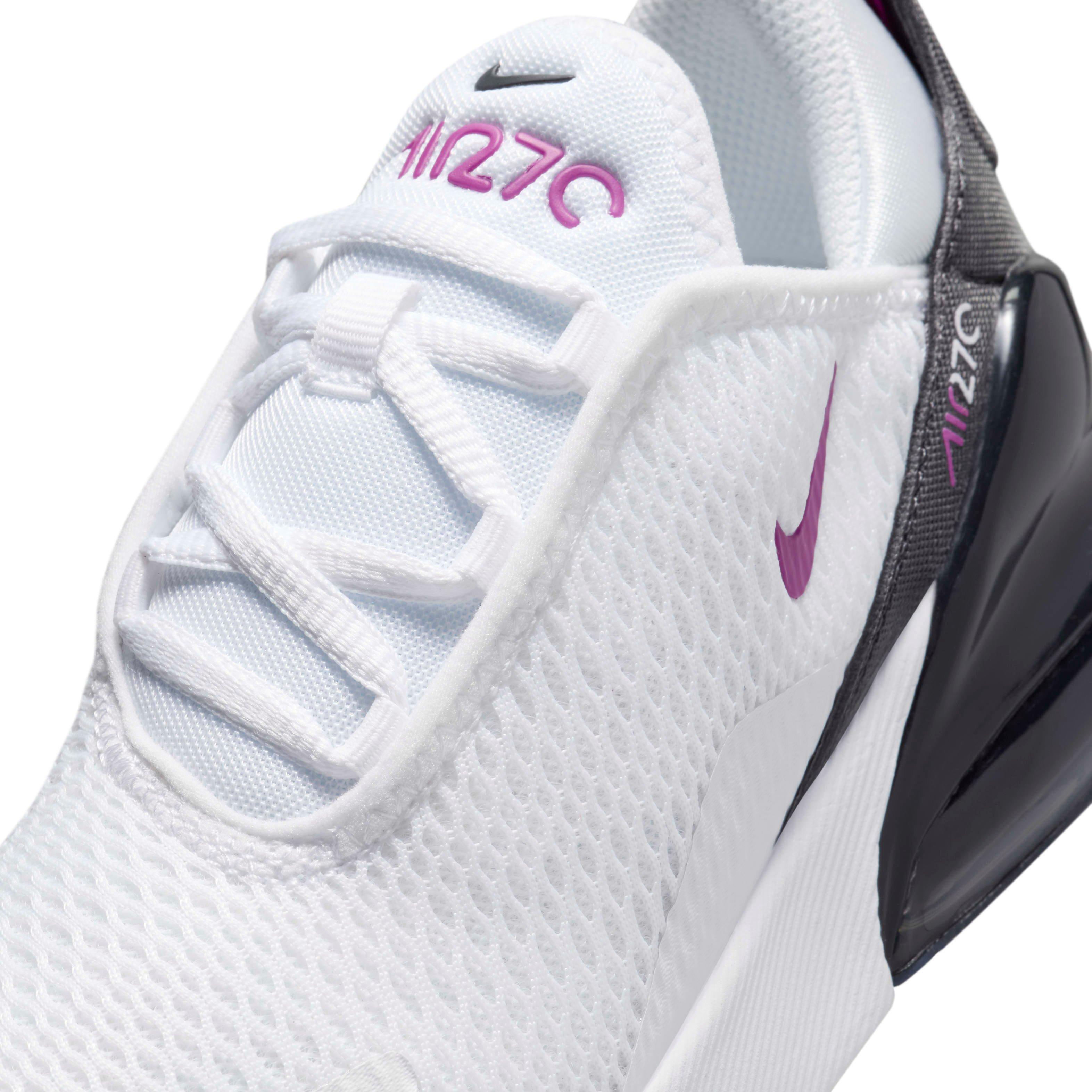 Nike Air Max 270 "White/Anthracite/Hot Fuchsia" Preschool Girls' Shoe - WHITE/ANTHRACITE/FUCHSIA Thumbnail View 7