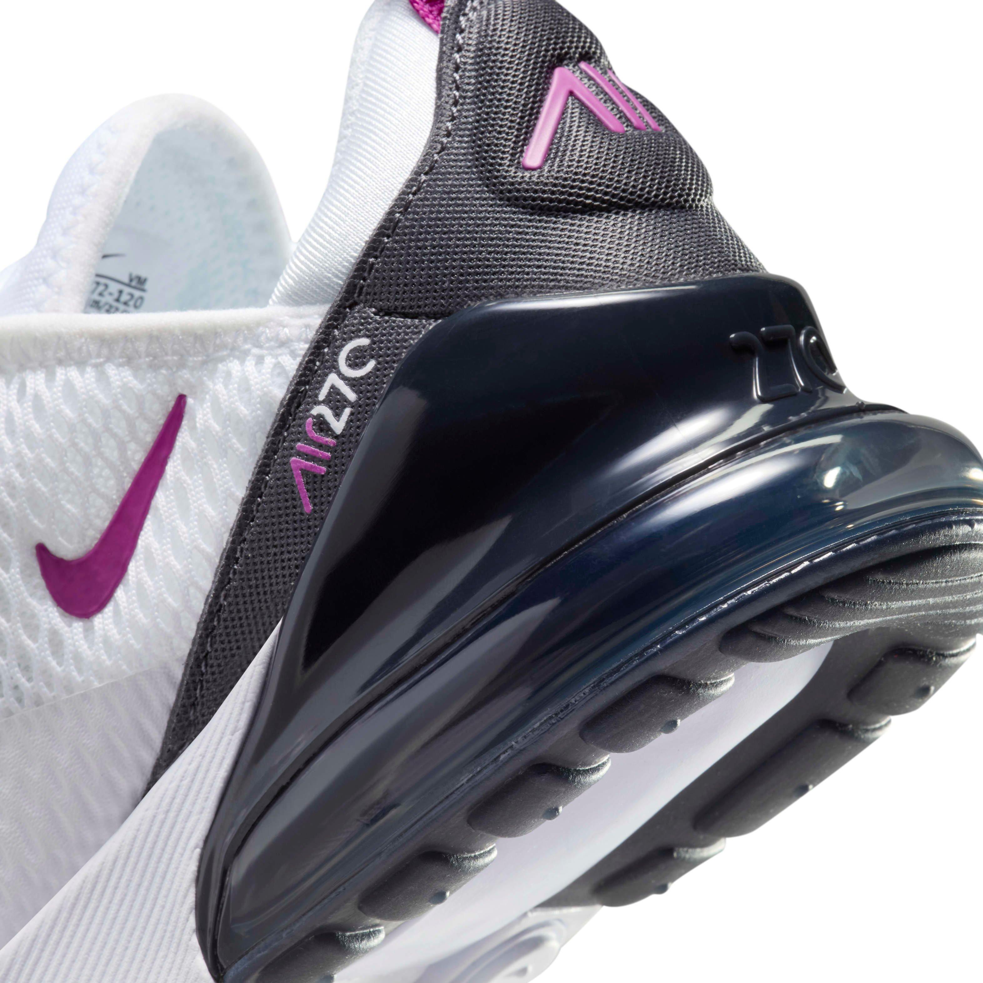 Nike Air Max 270 "White/Anthracite/Hot Fuchsia" Preschool Girls' Shoe - WHITE/ANTHRACITE/FUCHSIA Thumbnail View 8