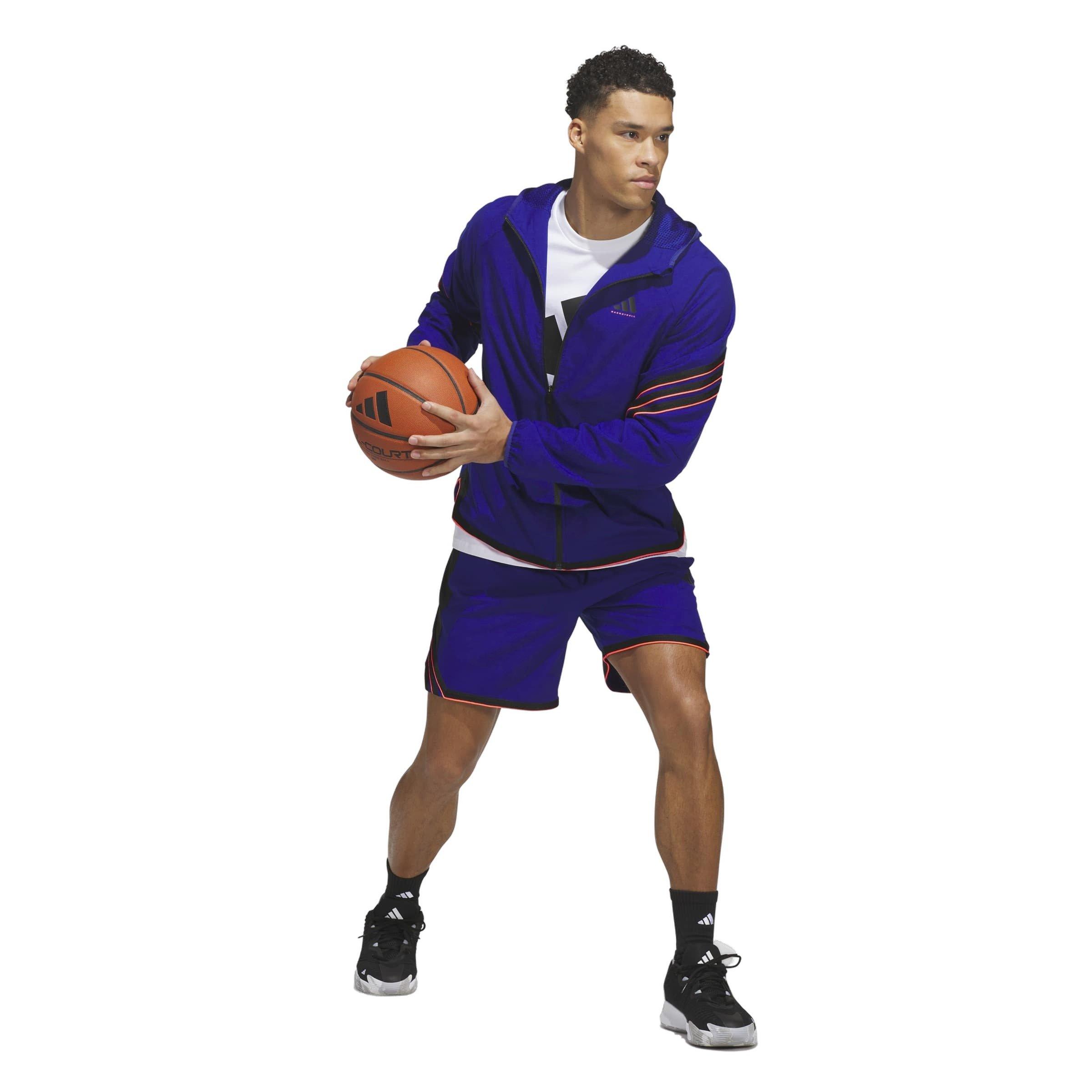 adidas Men's Crazy Lite Basketball Jacket - Blue - BLUE Thumbnail View 5