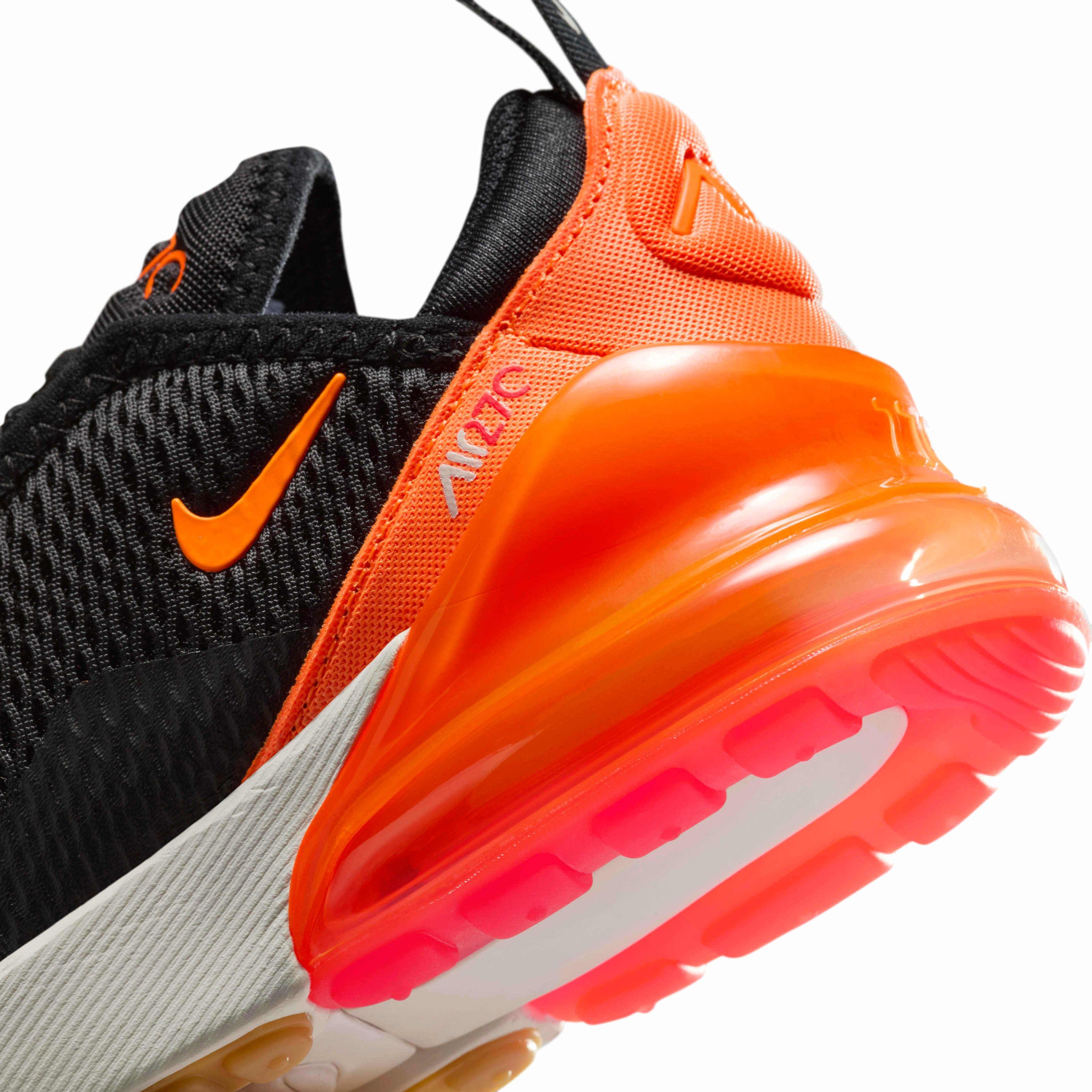 Nike Air Max 270 "Black/Bright Crimson/Phantom/Total Orange" Preschool Boys' Shoe - BLACK/CRIMSON/PHANTOM/ORANGE Thumbnail View 8