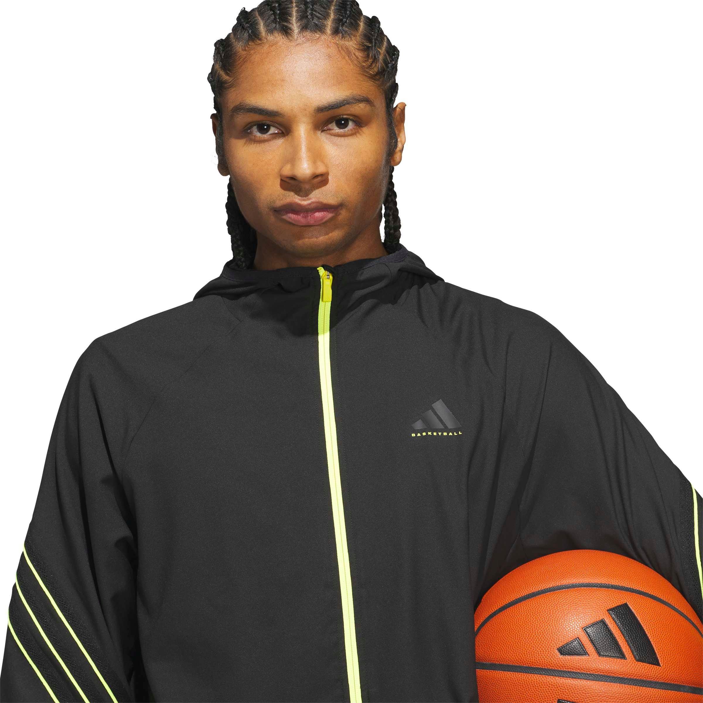 adidas Men's Crazy Lite Basketball Jacket - Black - BLACK Thumbnail View 3