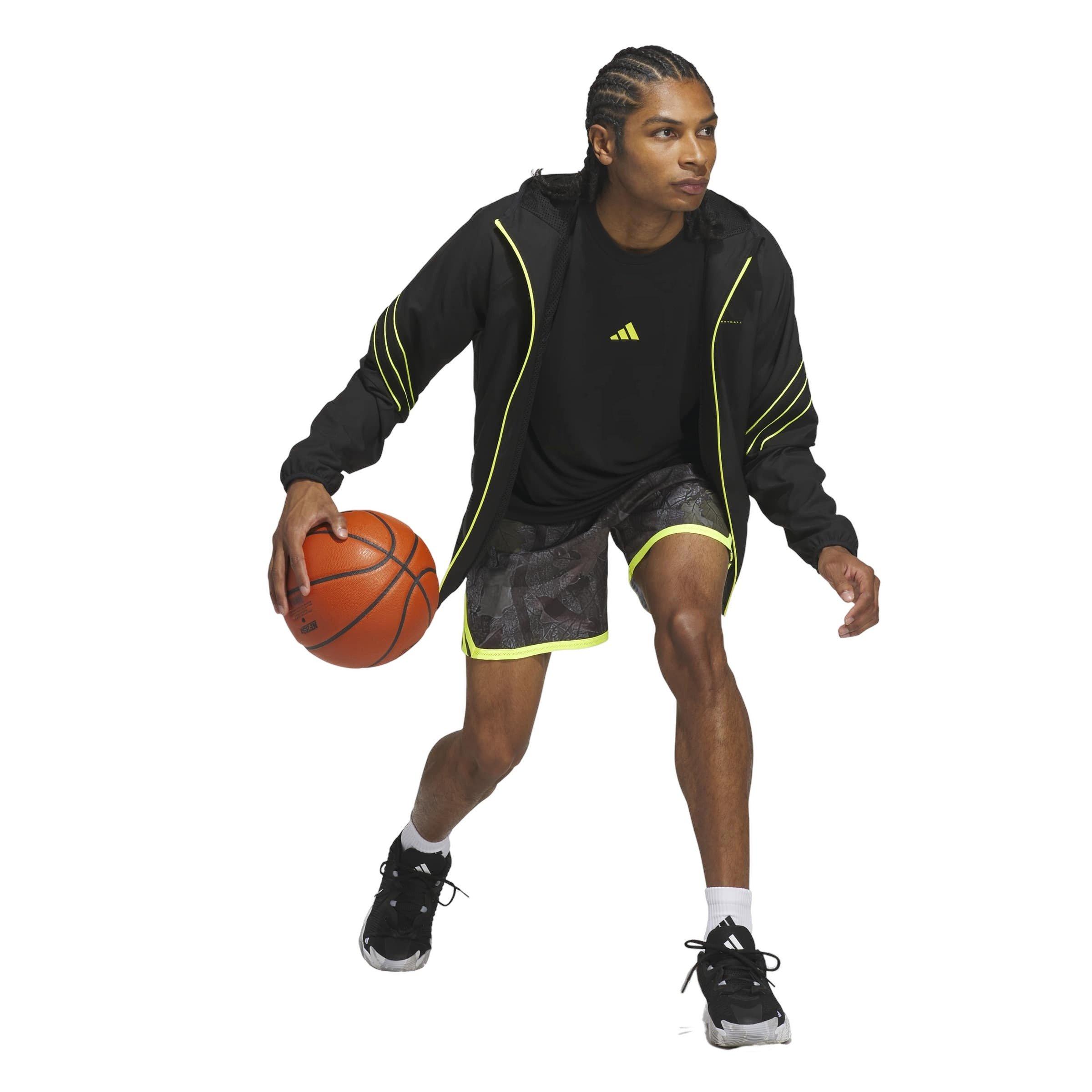 adidas Men's Crazy Lite Basketball Jacket - Black - BLACK Thumbnail View 5
