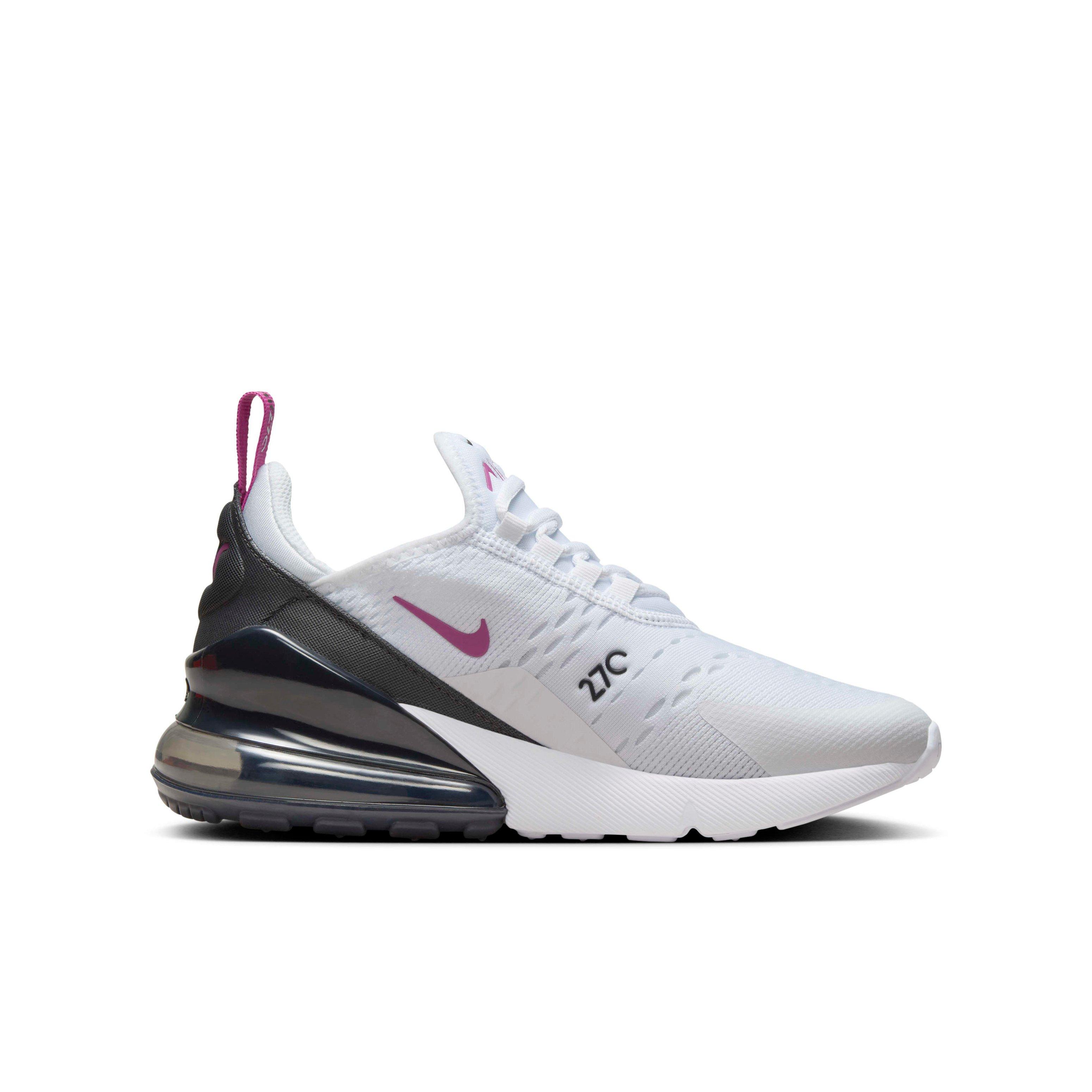 Nike Air Max 270 White Anthracite Hot Fuchsia Grade School Girls Shoe Hibbett