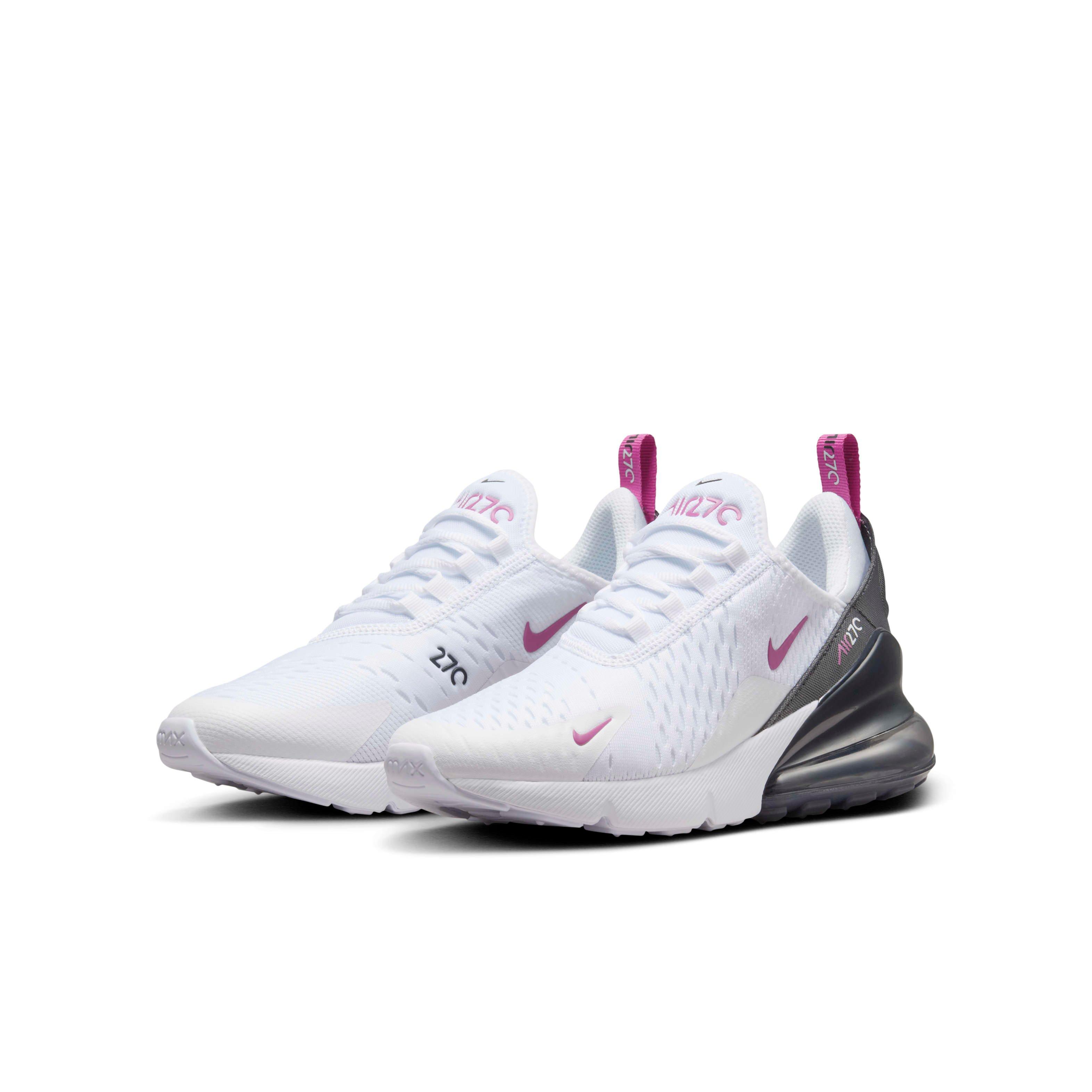 Nike Air Max 270 Grade School Girls' "White/Anthracite/Hot Fuchsia" Shoe