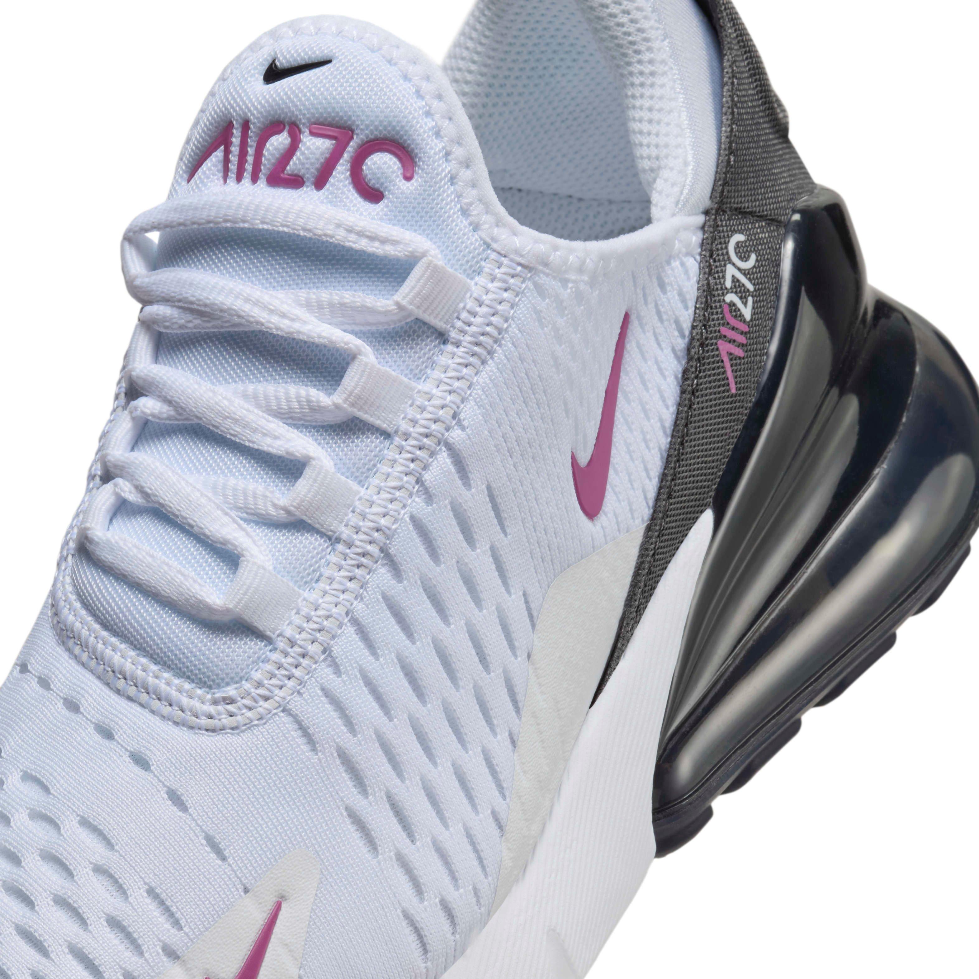 Nike Air Max 270 Grade School Girls' "White/Anthracite/Hot Fuchsia" Shoe
