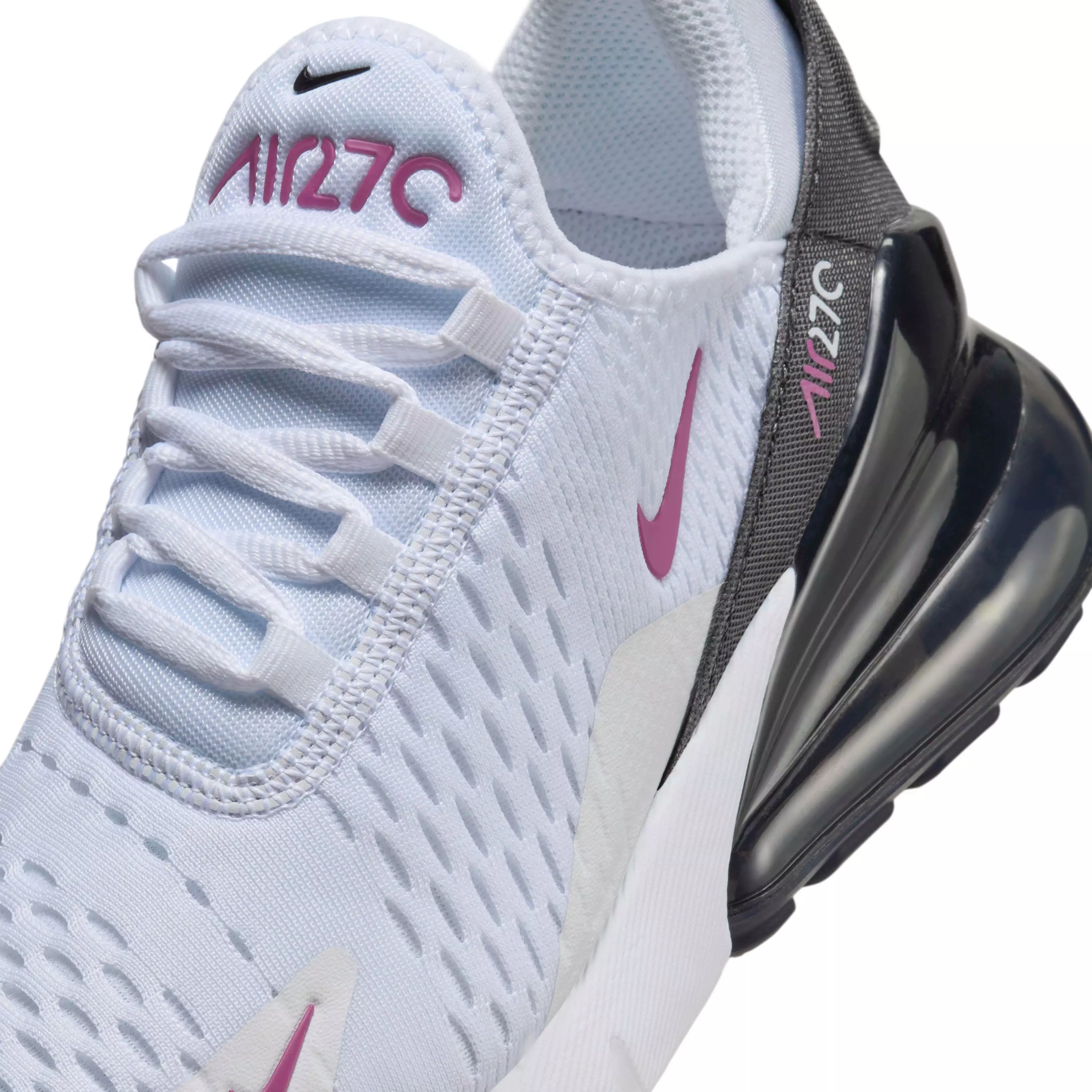 Nike Air Max 270 "White/Anthracite/Hot Fuchsia" Grade School Girls' Shoe - WHITE/ANTHRACITE/FUCHSIA