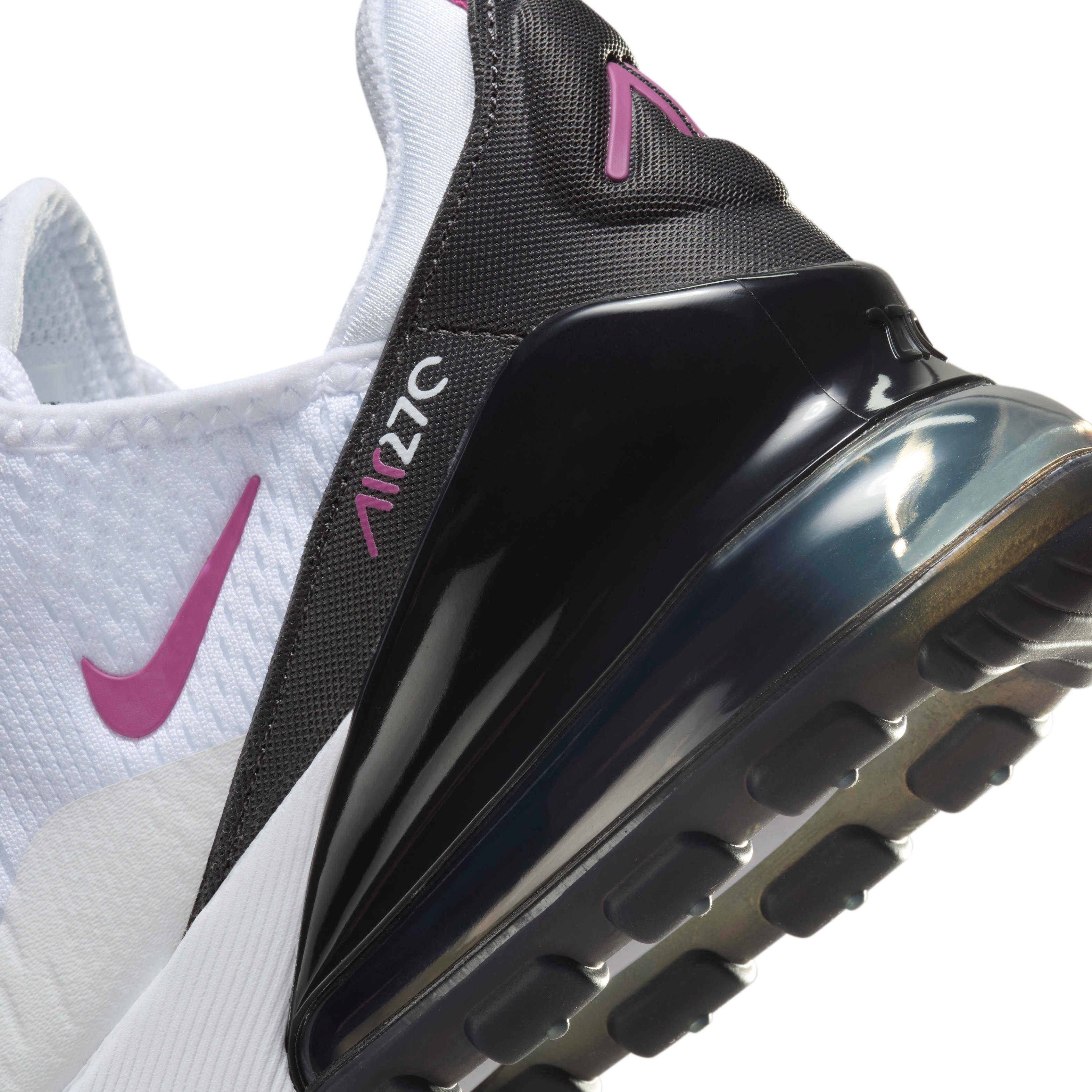 Nike Air Max 270 Grade School Girls' "White/Anthracite/Hot Fuchsia" Shoe