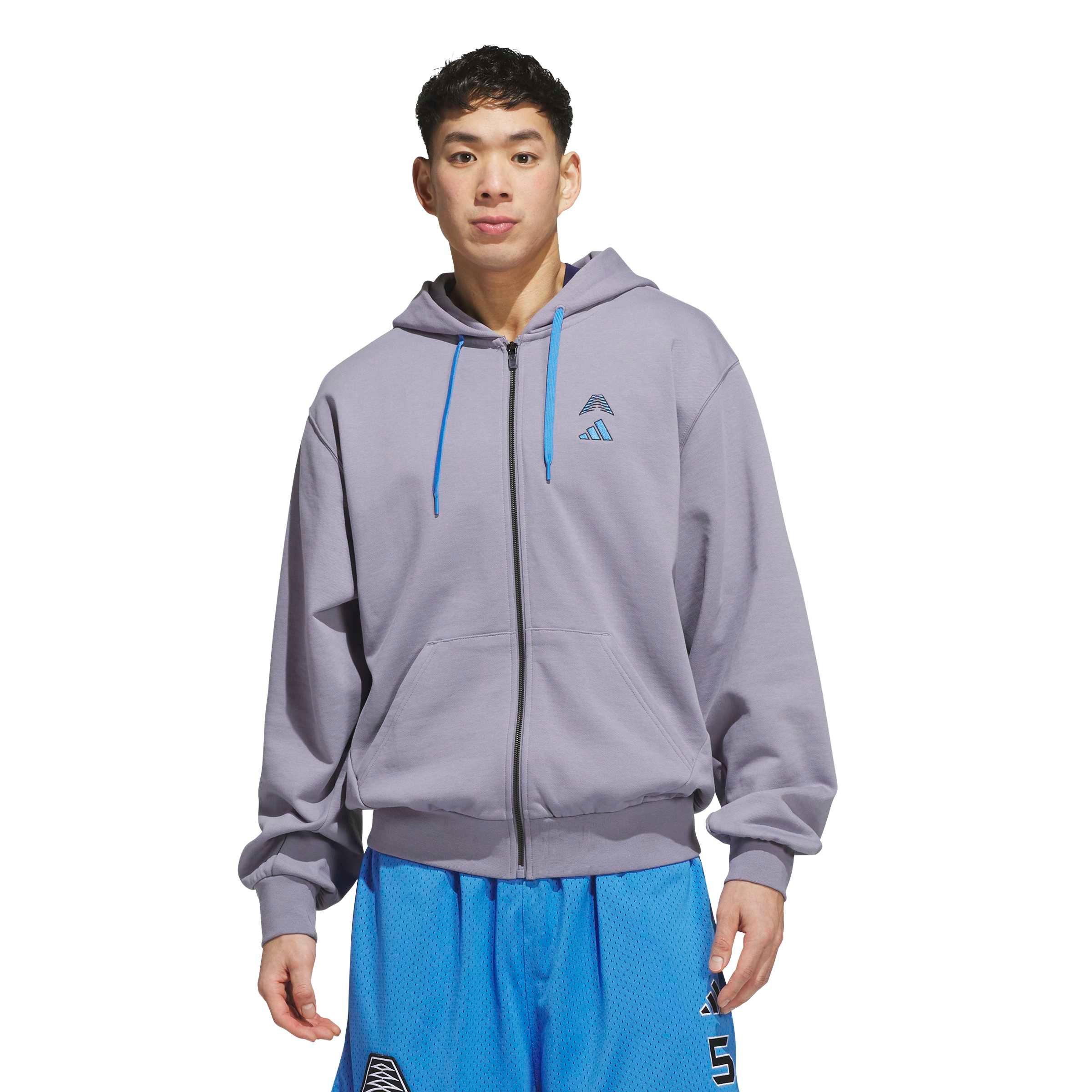 adidas Men's Anthony Edwards Foundation Full-Zip Basketball Jacket - Slate Purple - SLATE PURPLE