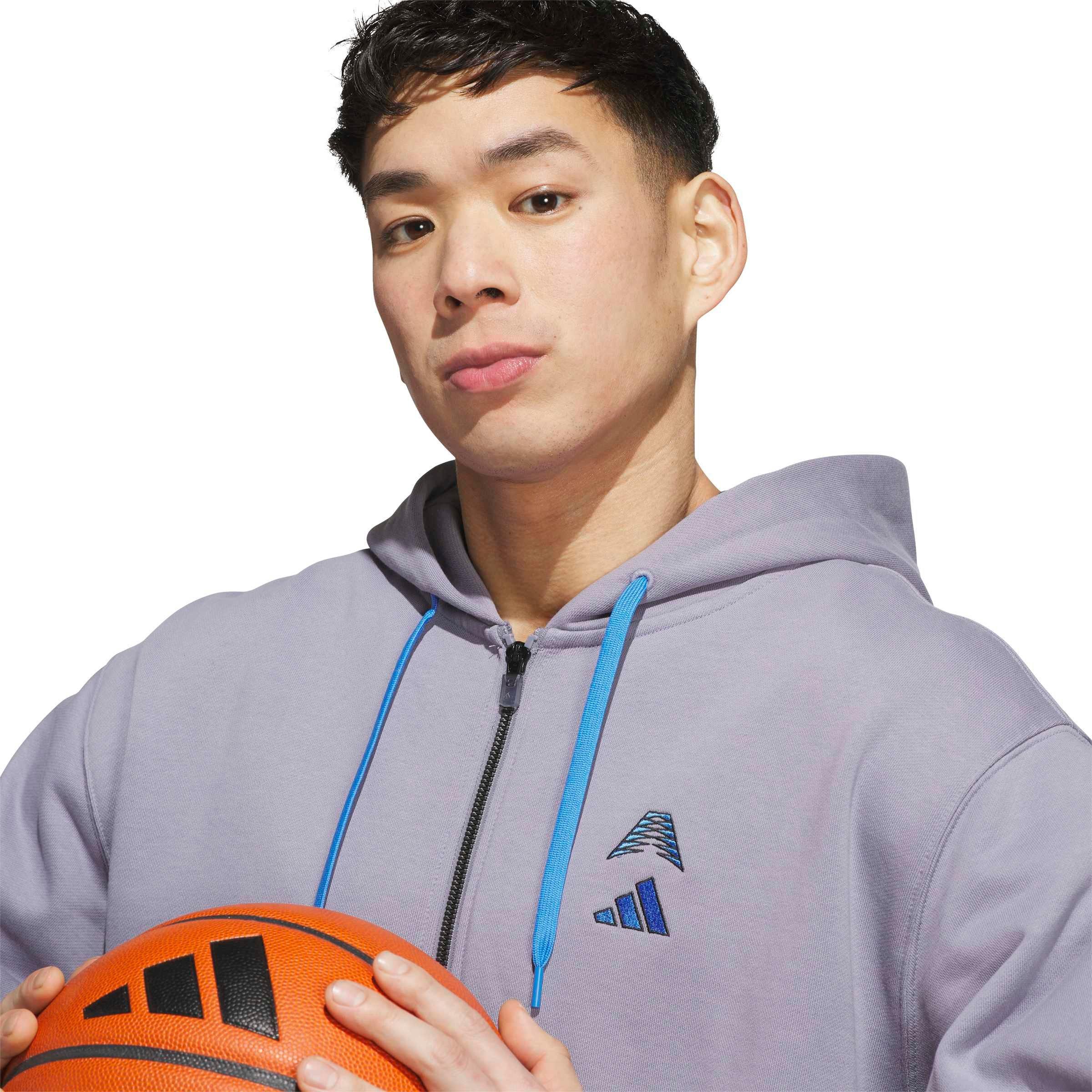 adidas Men's Anthony Edwards Foundation Full-Zip Basketball Jacket - Slate Purple - SLATE PURPLE