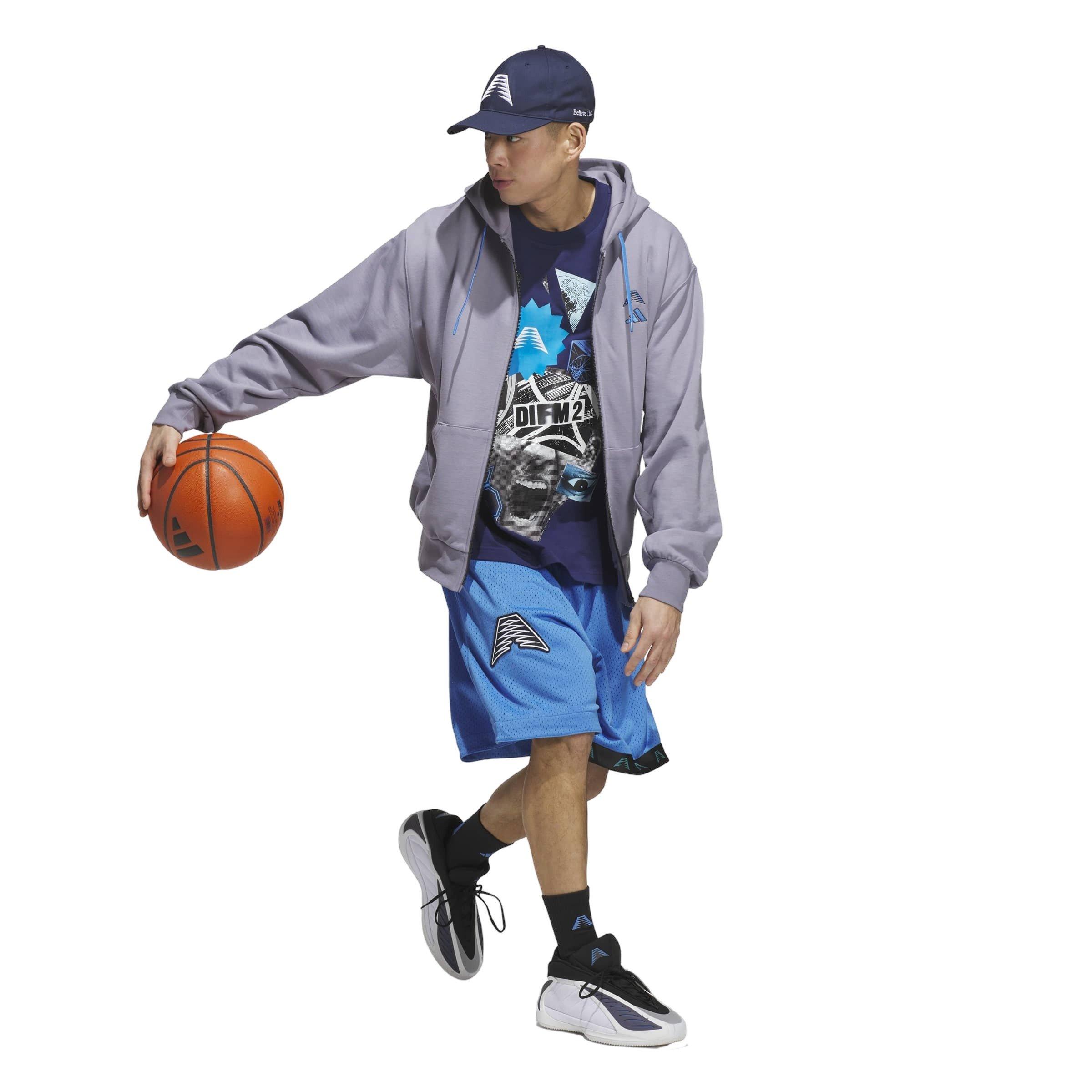 adidas Men's Anthony Edwards Foundation Full-Zip Basketball Jacket - Slate Purple - SLATE PURPLE